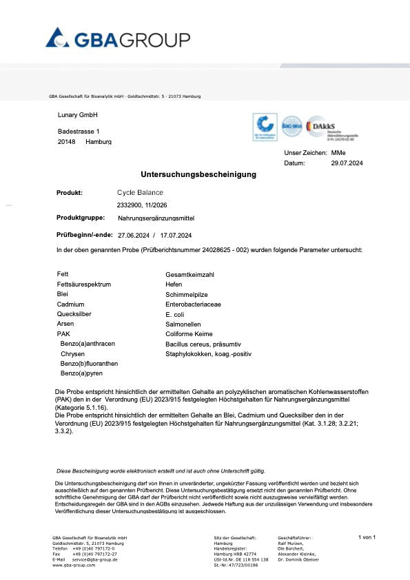 LUNARY Cycle Balance – Natural Iron for Women