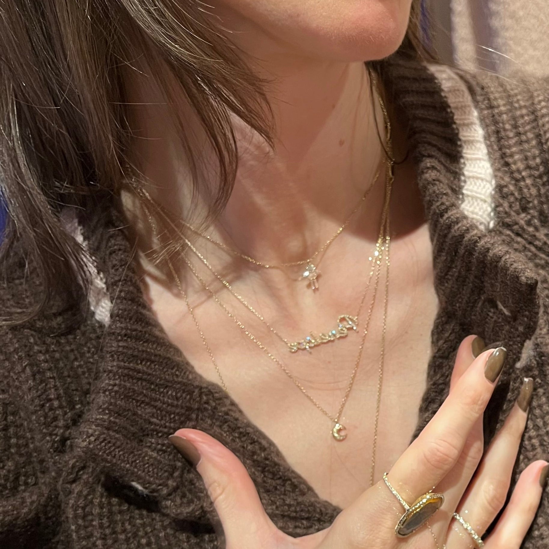 14k Gold 'Carrie' Diamond Name Necklace