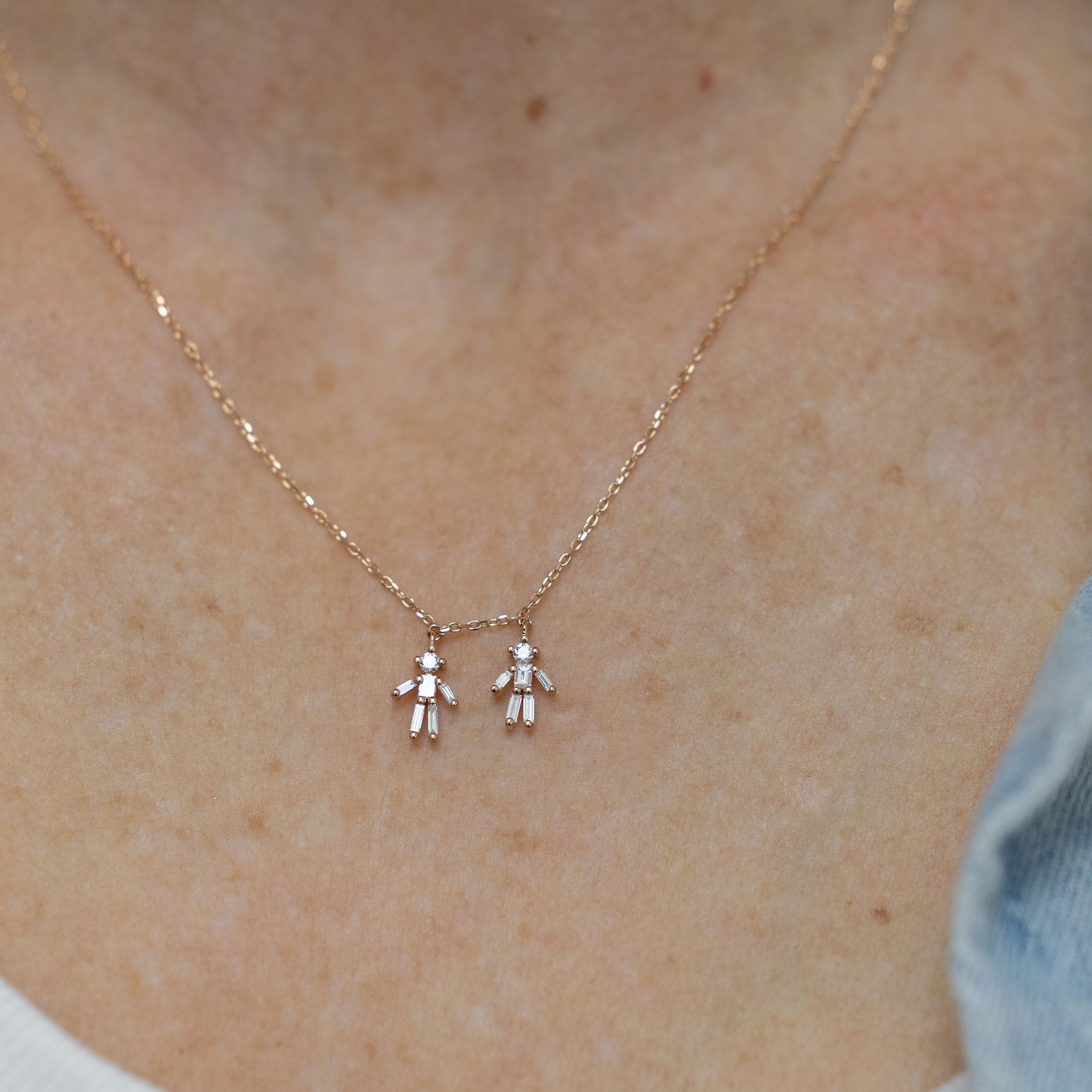 The Little Ones Halskette – Girl & Boy (18 K Gold & Diamanten)