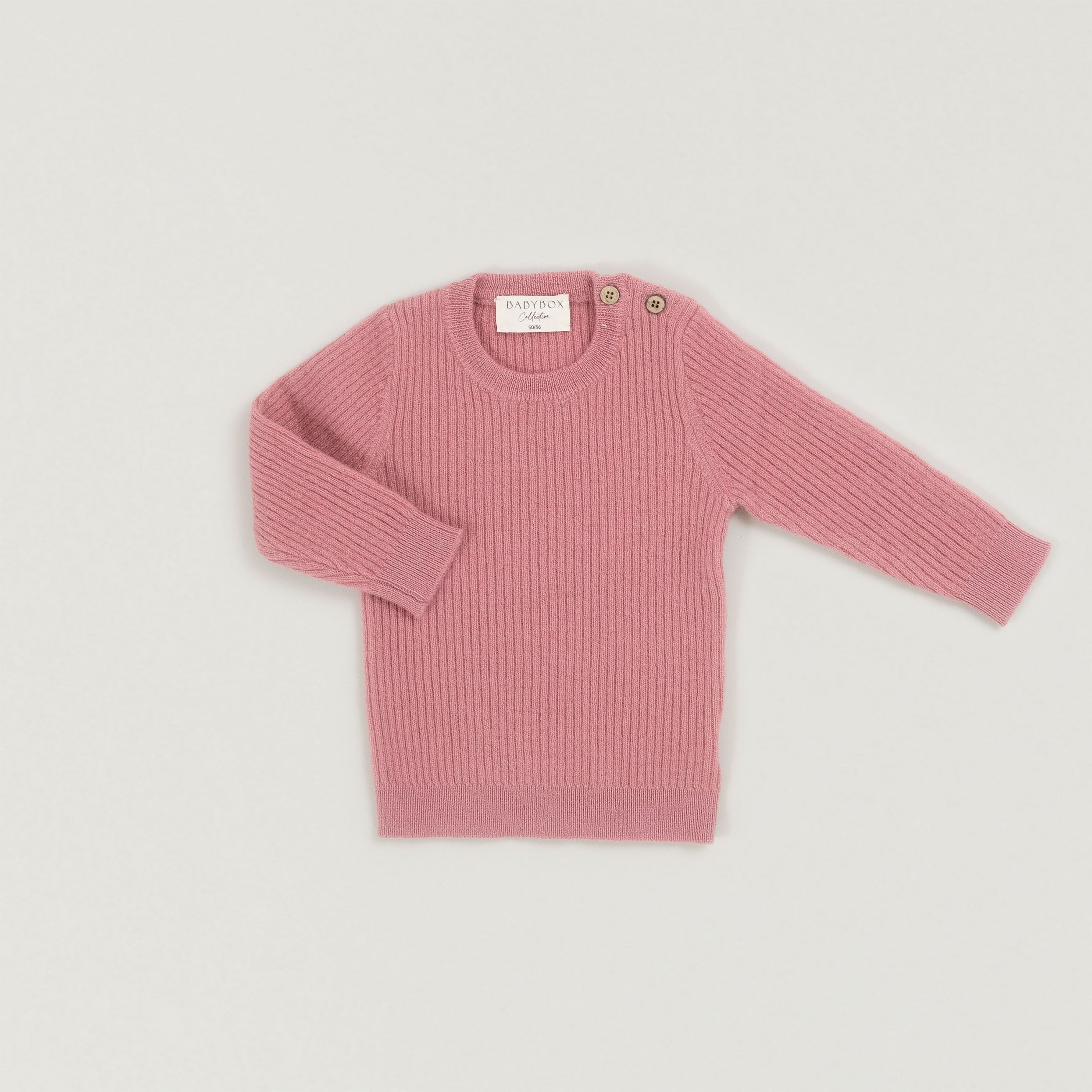 Produktfoto Pullover Rippstrick in himbeere-sorbet vorne