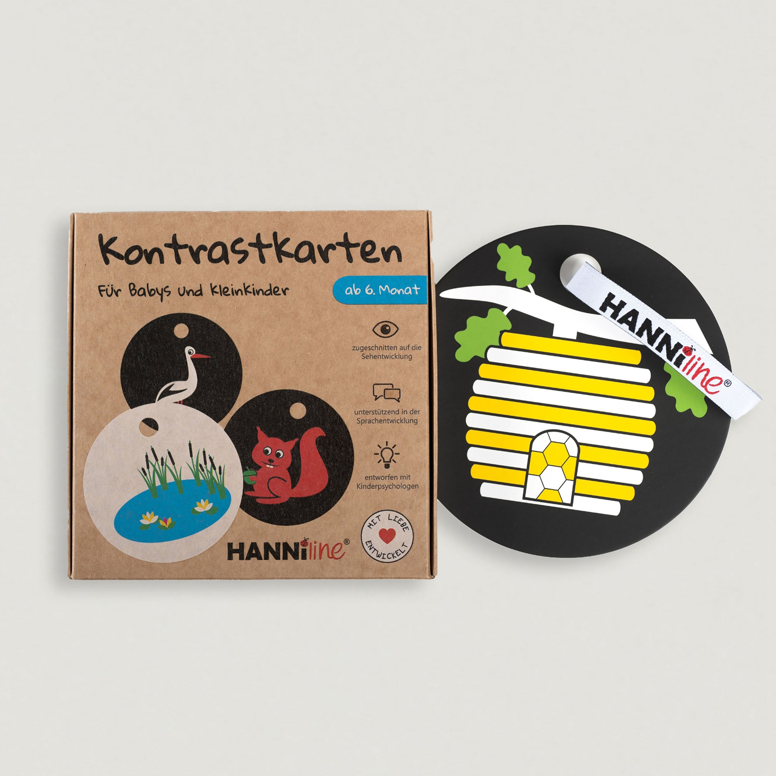 Kontrastkarten von Hanniline für Kinder von 6 Monaten.