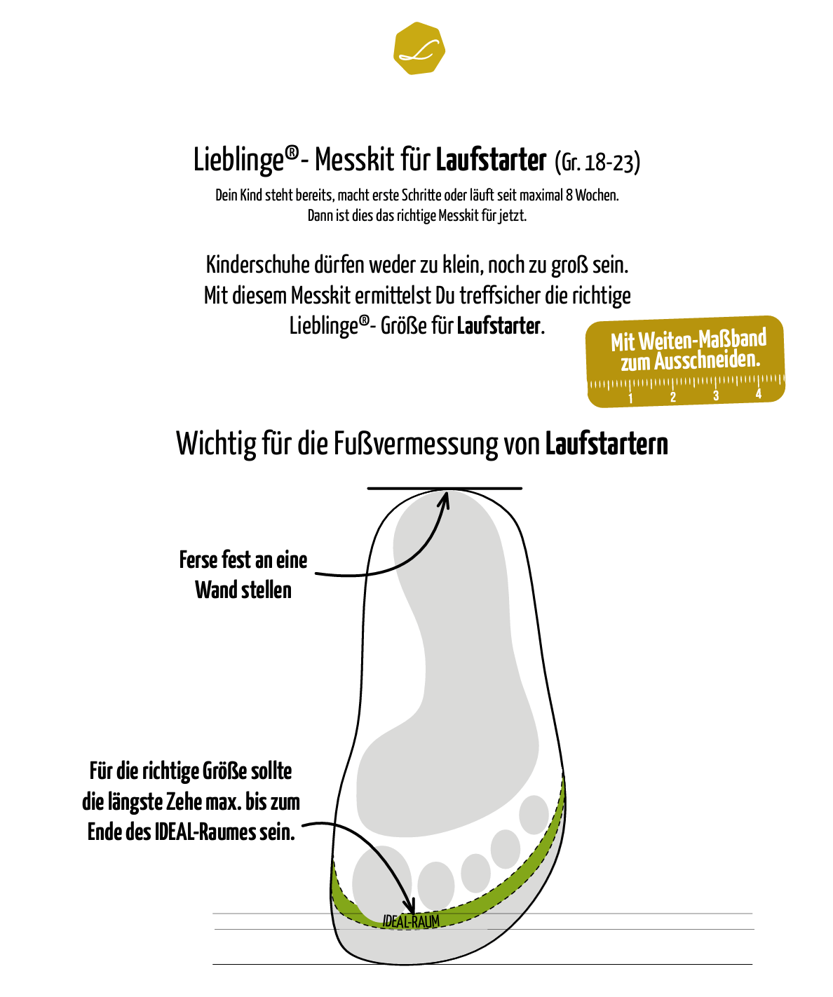 Ansicht Messkit Zeichnung für Laufstarter von Liebling