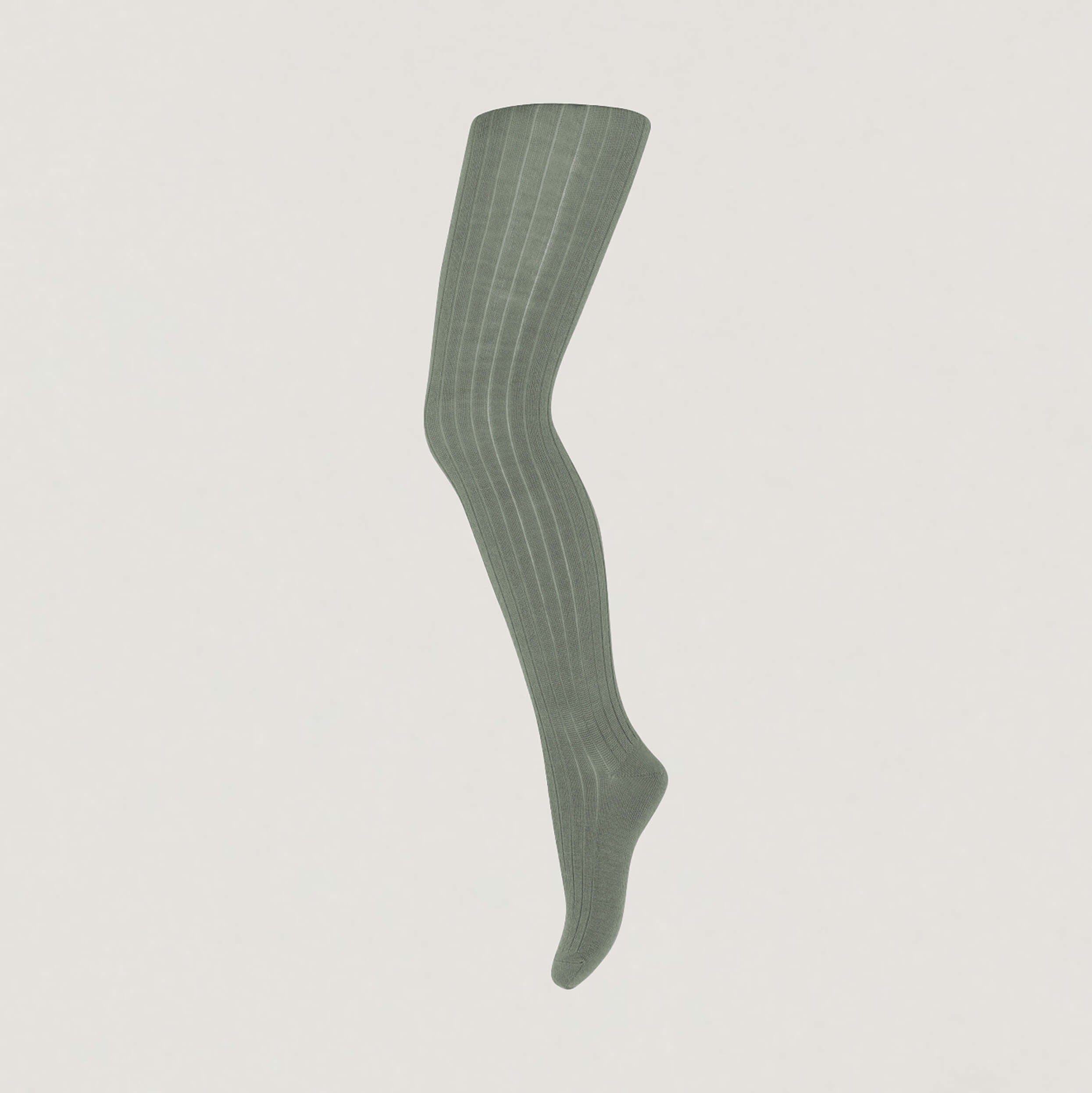 Wool Ribbed Tights in Standard Colors