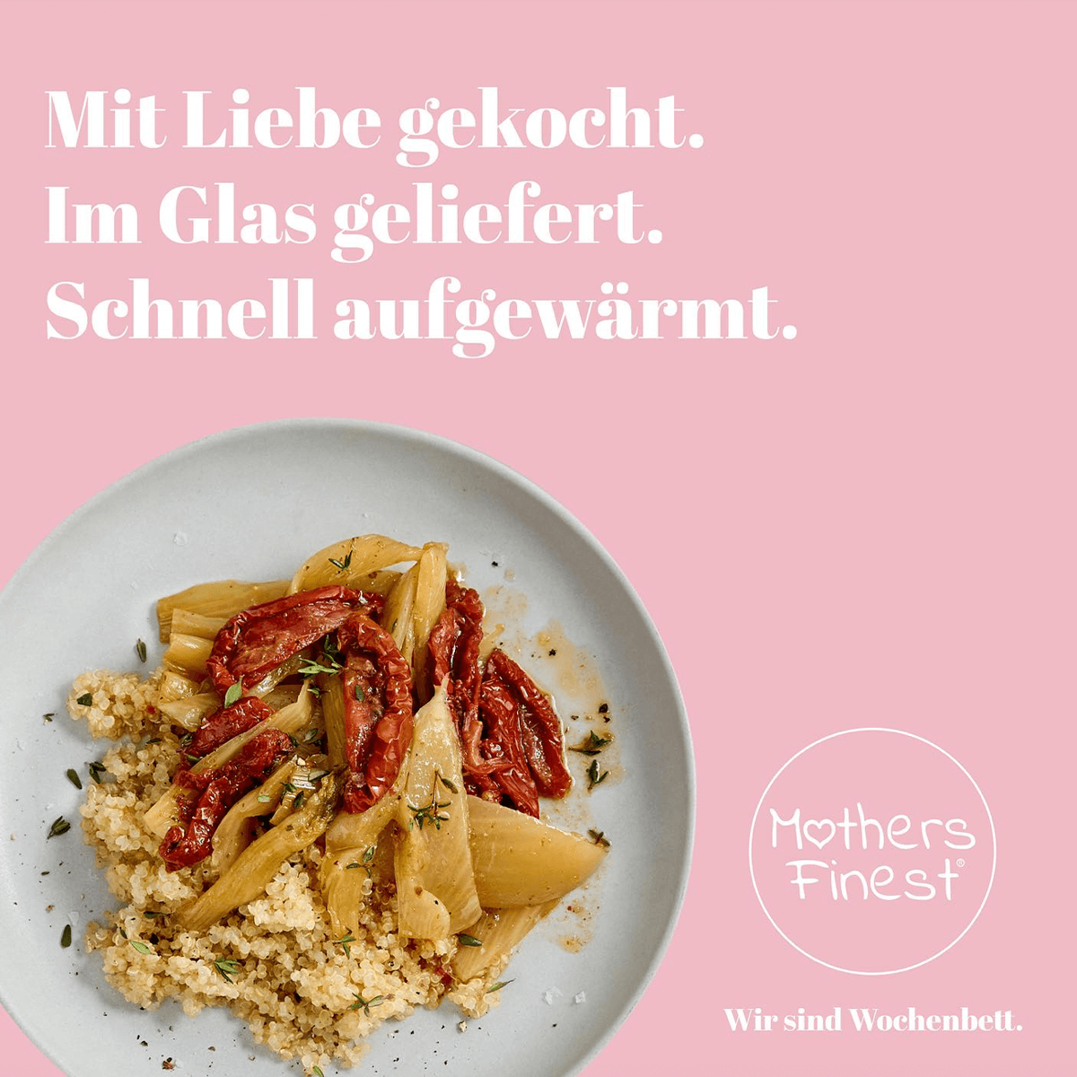 Foto einer Werbeanzeige von Mothers Finest Wochenbettlieferservice