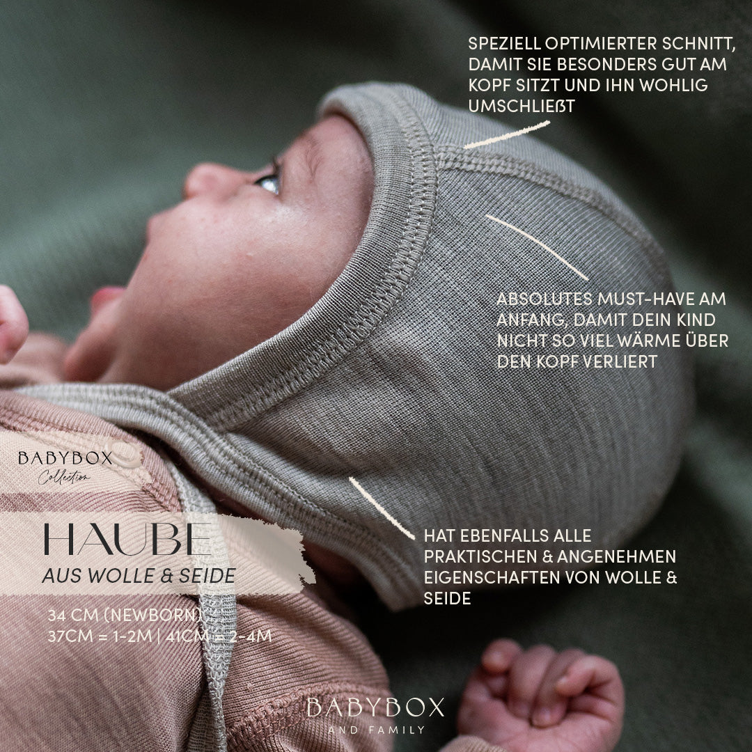 Erstlingsmütze aus Wolle & Seide