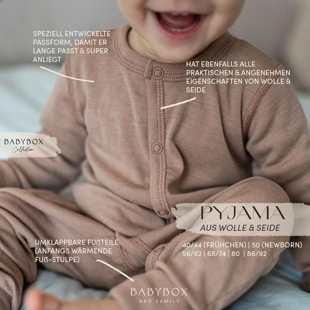 Schlafanzug aus Wolle & Seide