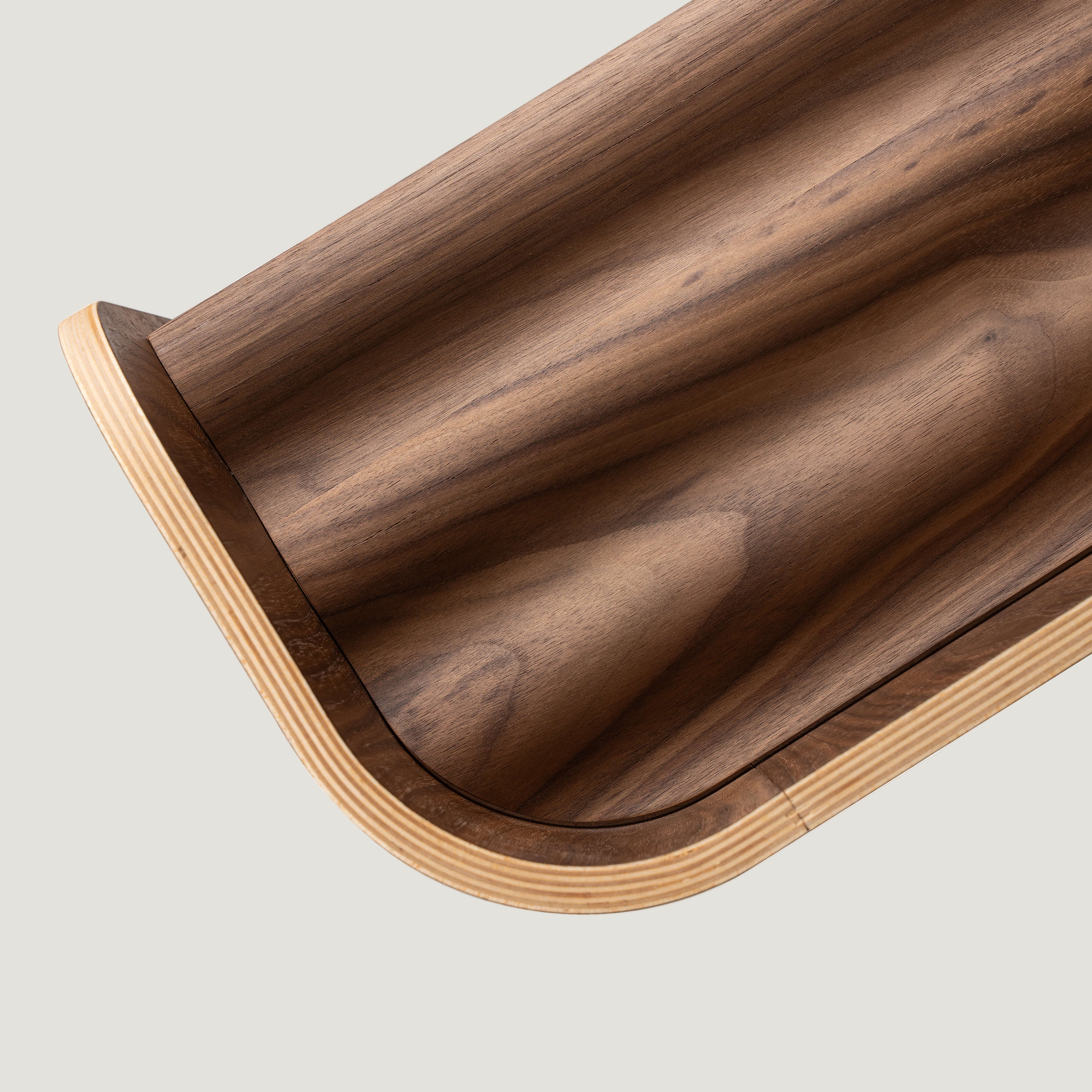 Curve Lab Book Case 3 Shelves Walnut