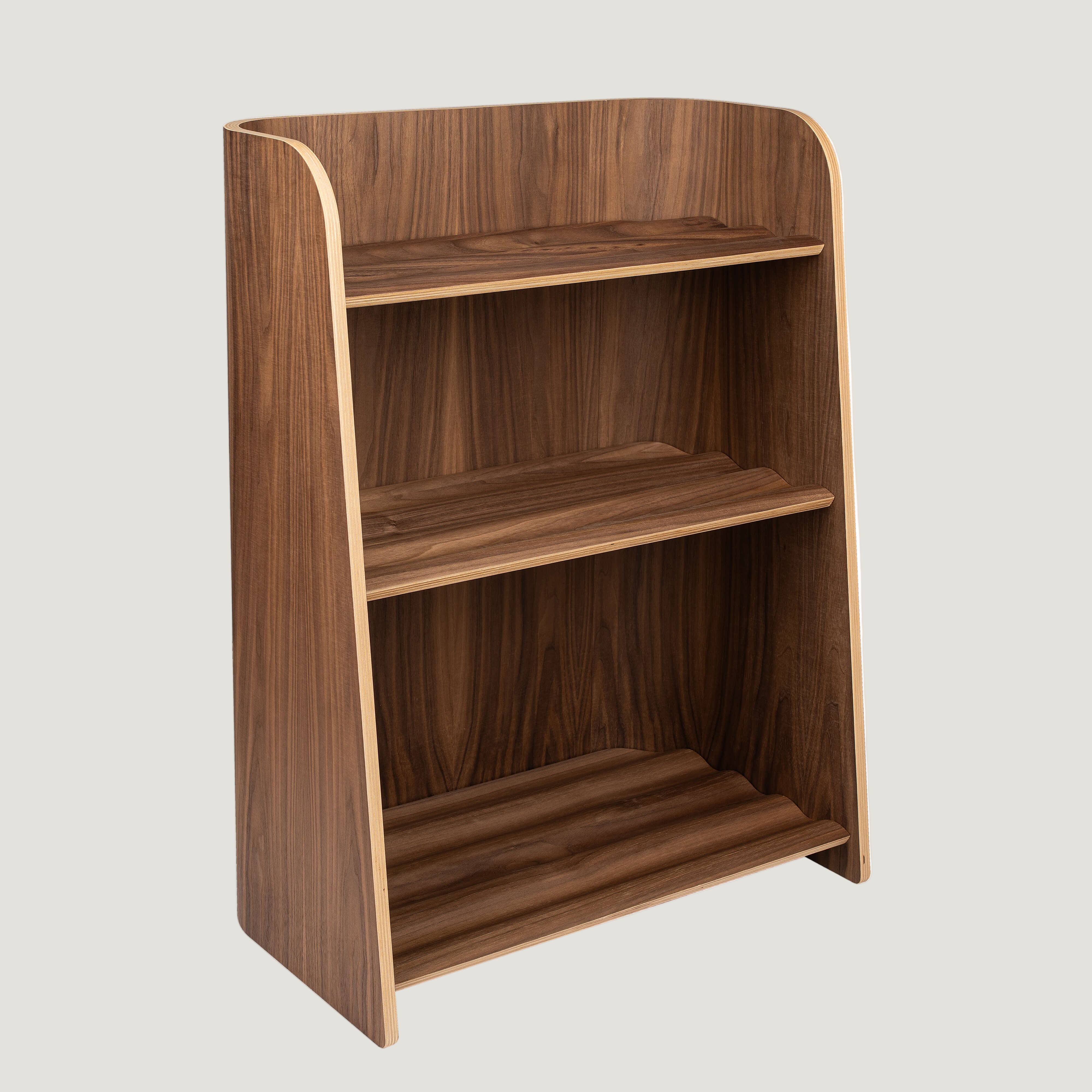 Curve Lab Book Case 3 Shelves Walnut