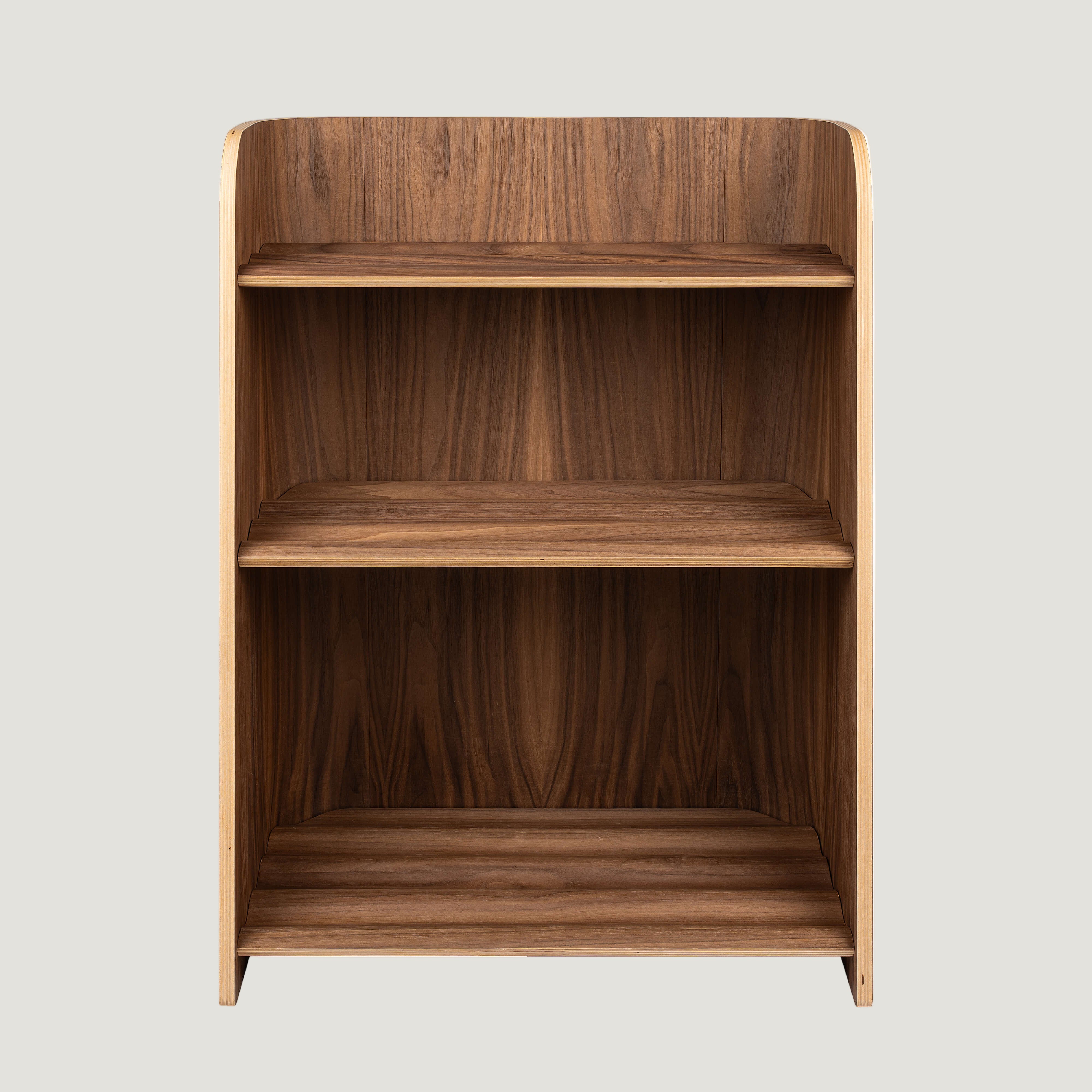 Curve Lab Book Case 3 Shelves Walnut