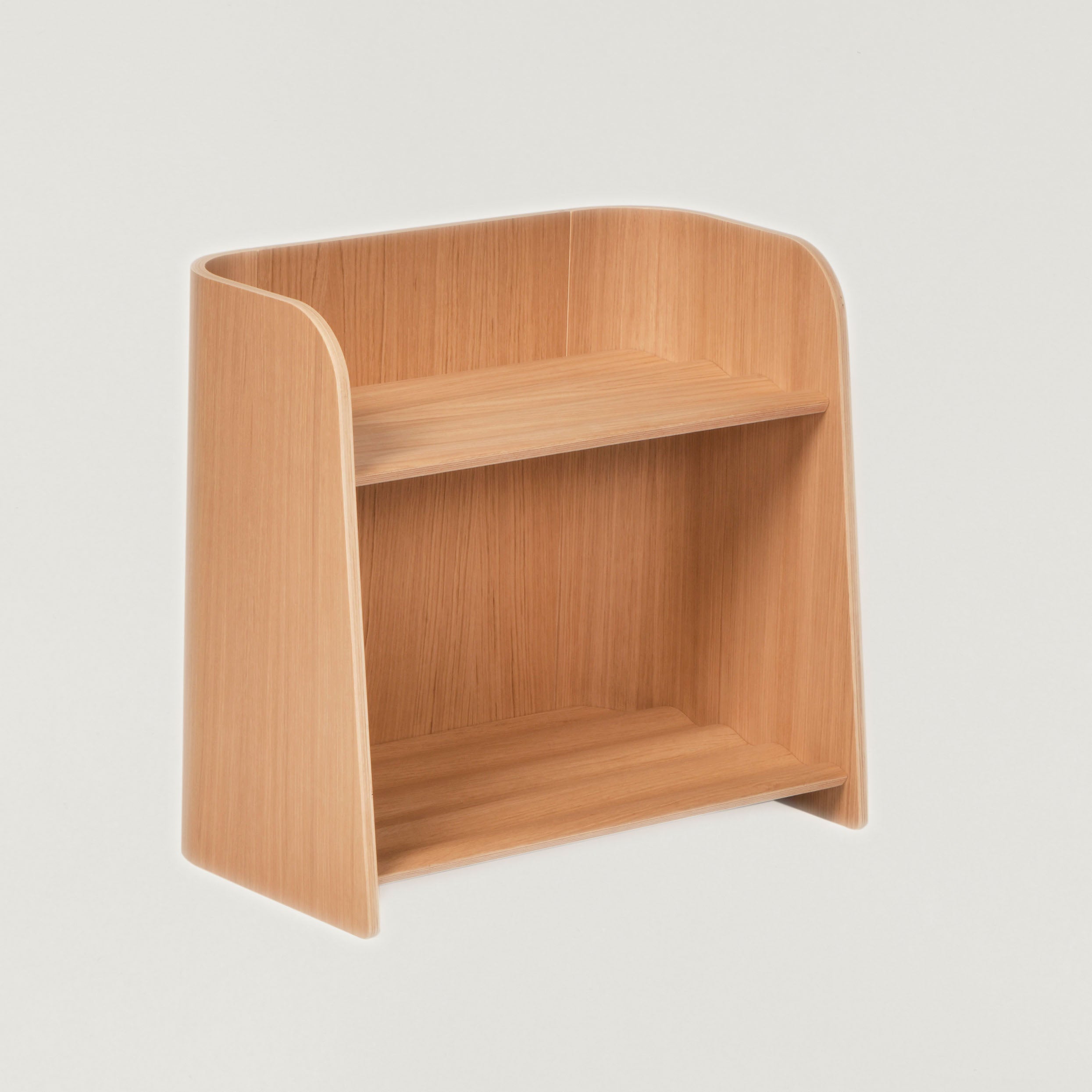 Small Curvy Bookcase – Montessori Kids Bookshelf with 2 Shelves