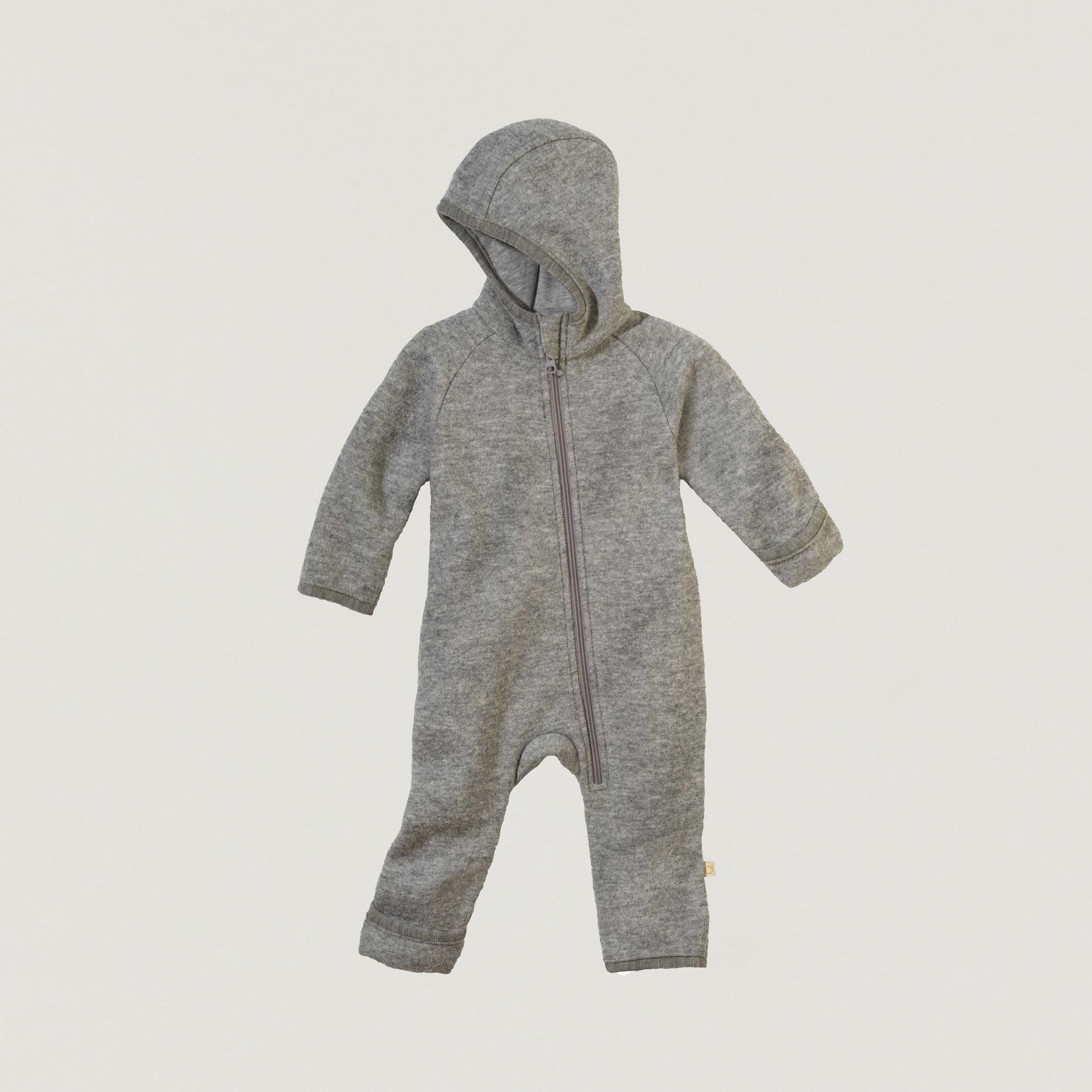 Overall mit Reißverschluss aus Wollwalk von Disana in grau