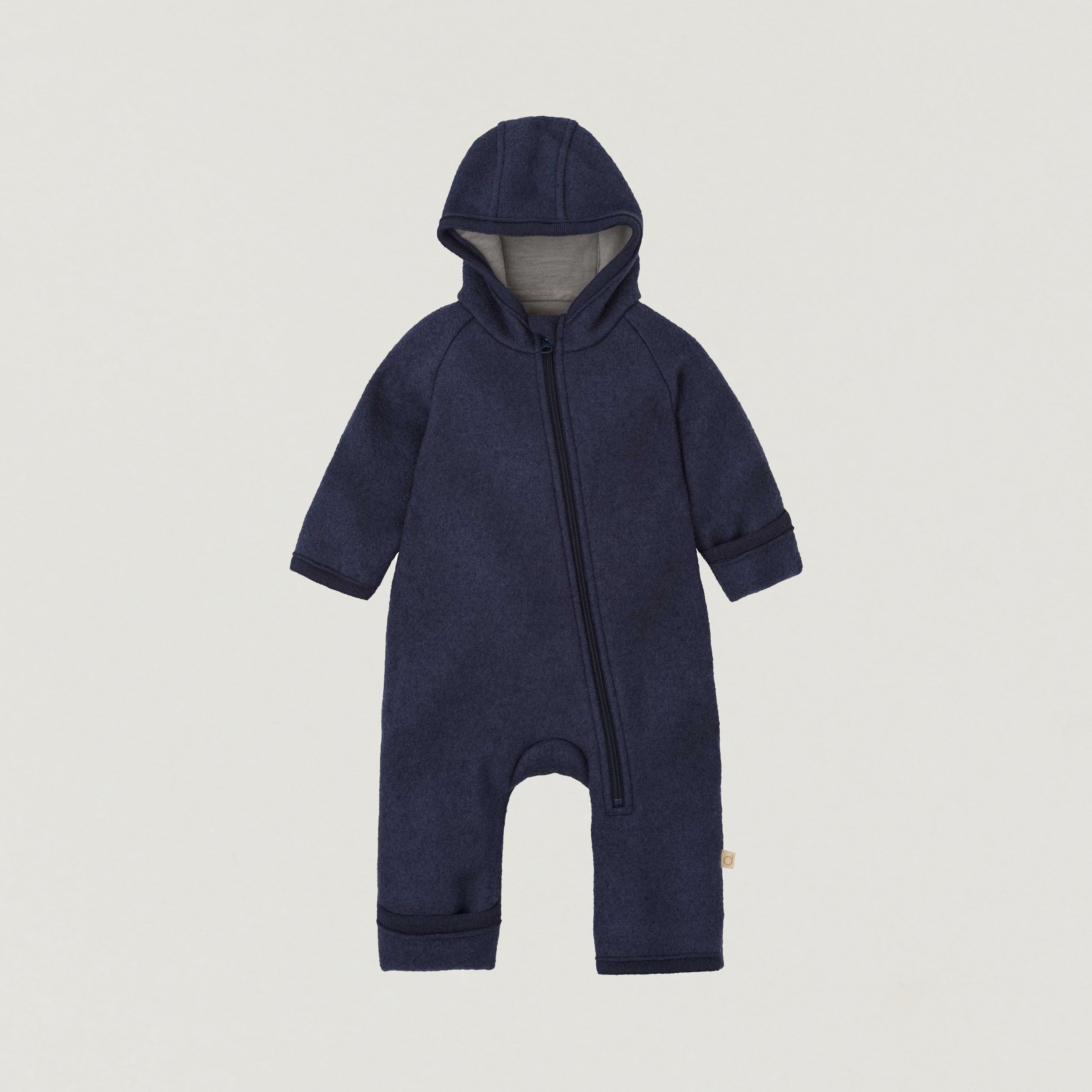 Overall mit Reißverschluss aus Wollwalk von Disana in indigo