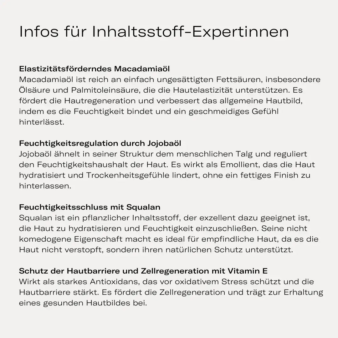 Dammmassageöl Inhaltsstoffe