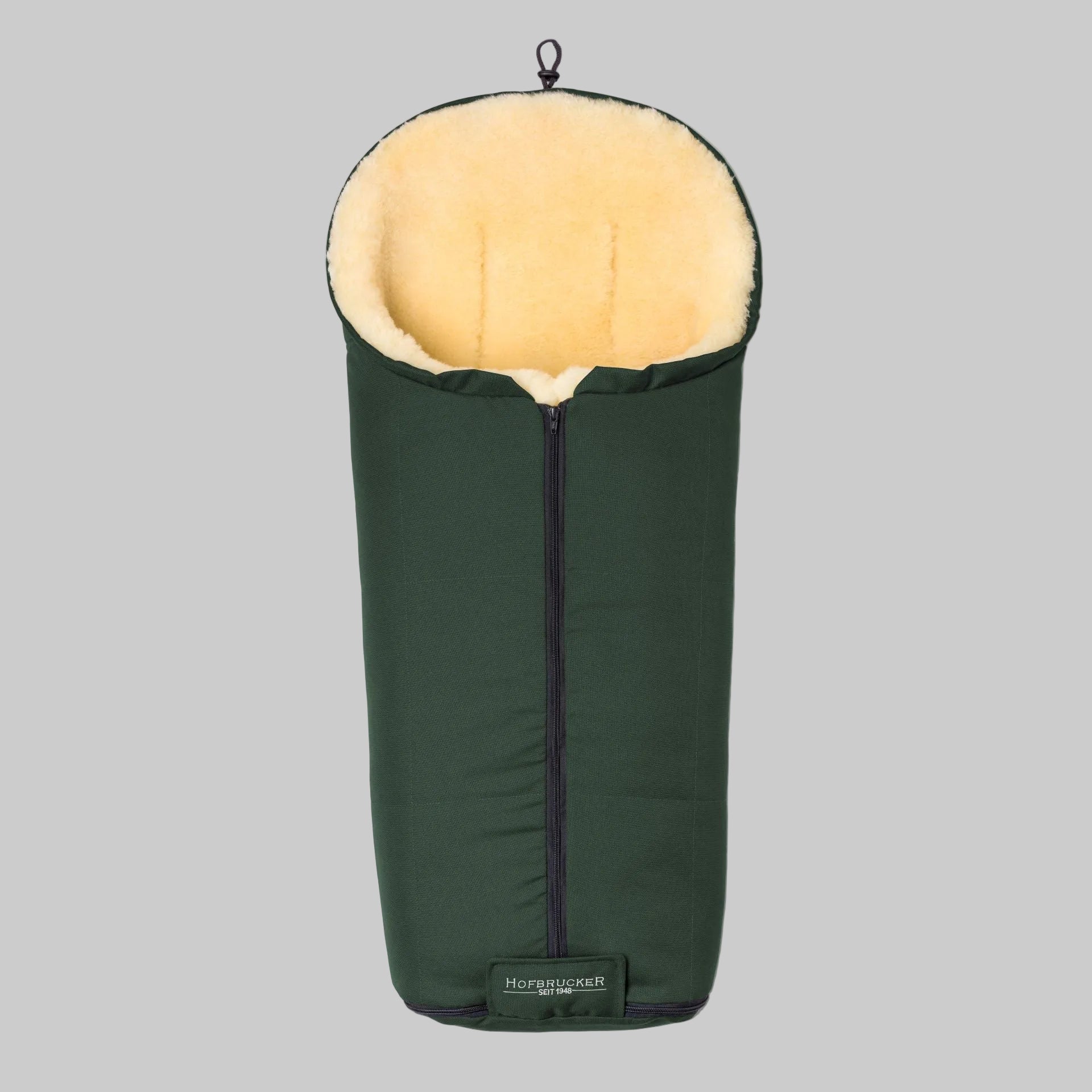 Hofbrucker Lammfell Fusssack Iglu Tannengrün