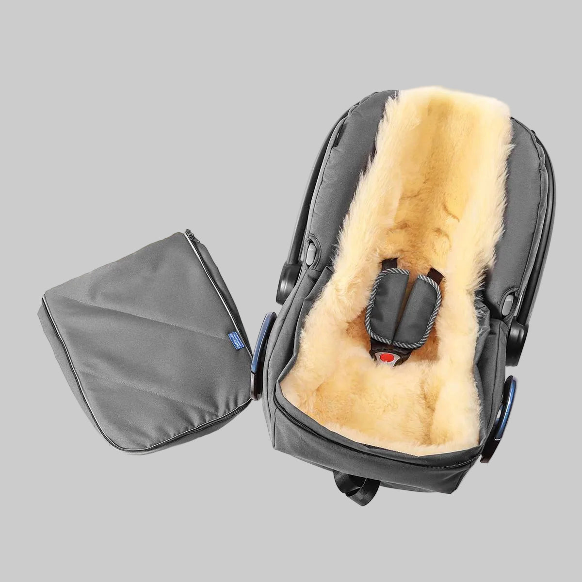 Hofbrucker Lammfell Fusssack Autoschale Grau