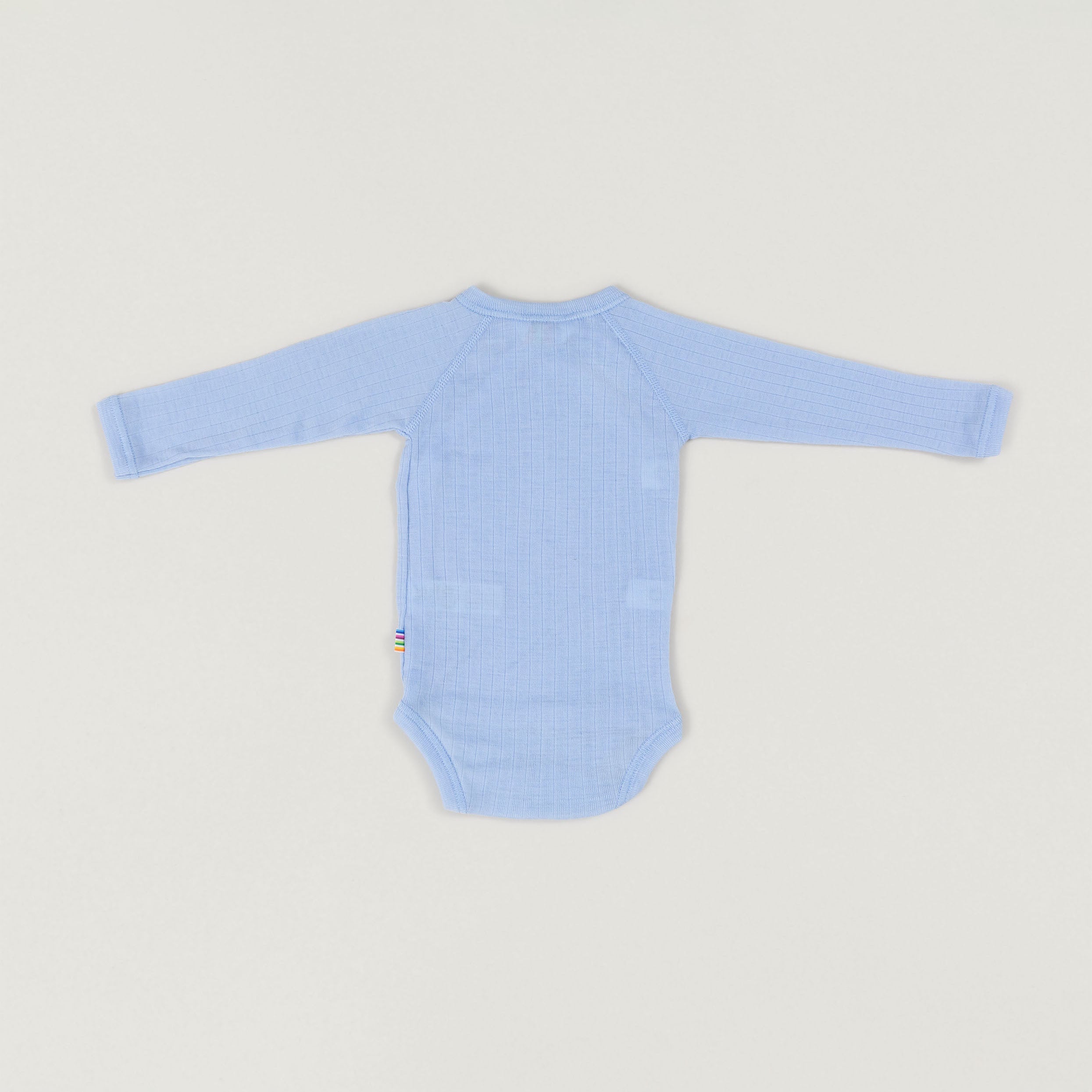 Joha Wickelbody Wolle hellblau Rückantsicht