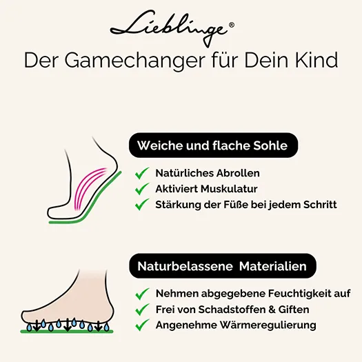 Limited Edition Barfuß Lauflernschuh kahki ganz natürlich zu Kinderfüßen