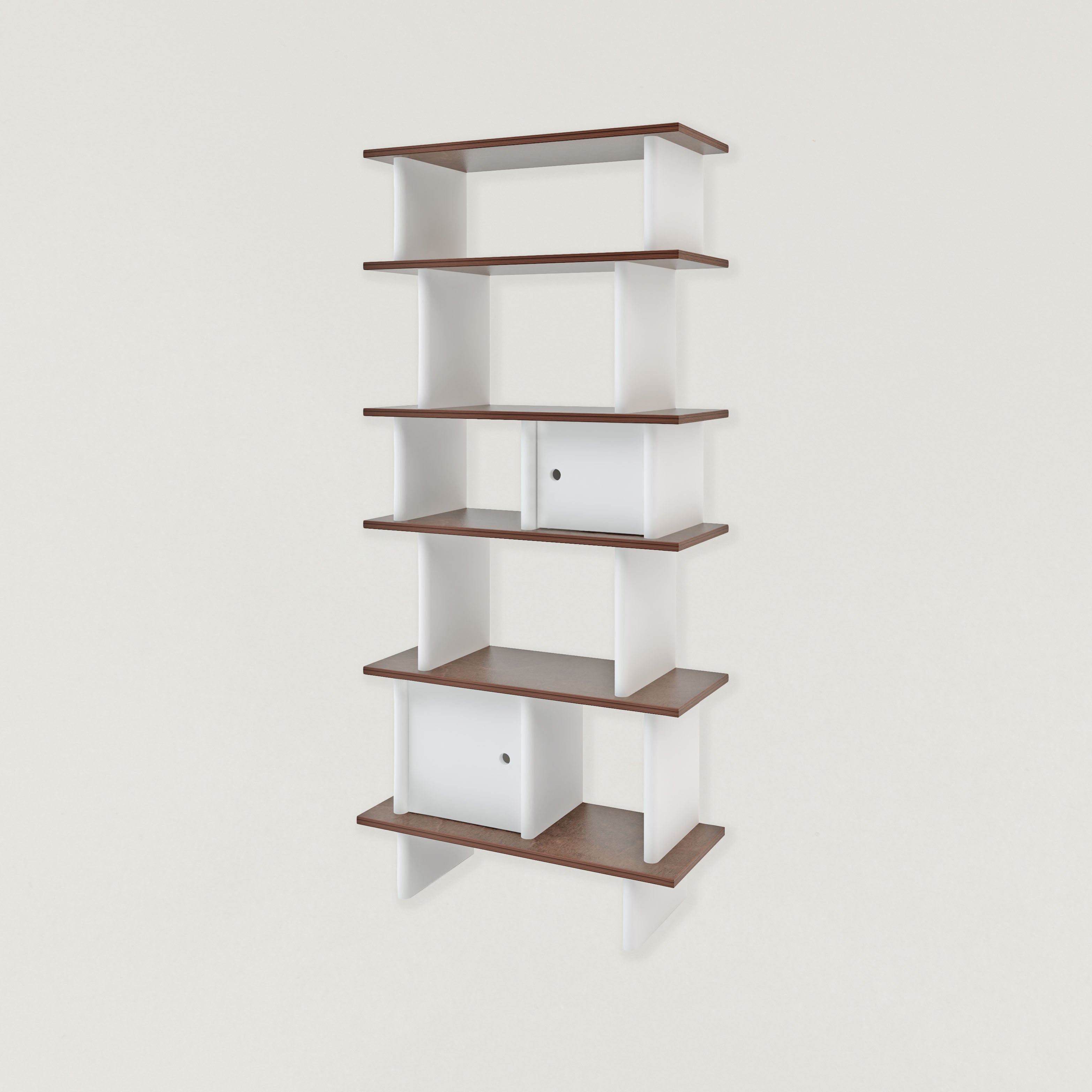 Oeuf Mini Library Vertikal Walnuss seitlich