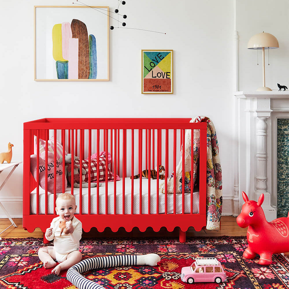 Oeuf Moss Kinderbett Rot mood