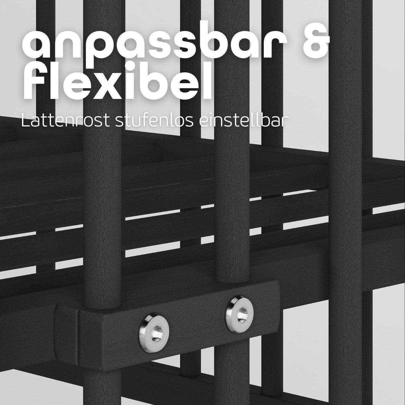 Sämann Beistellbett Lattenrost schwarz