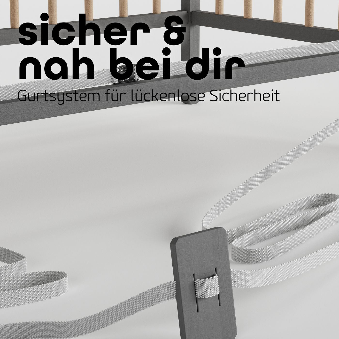 Saemann Beistellbett grau natur