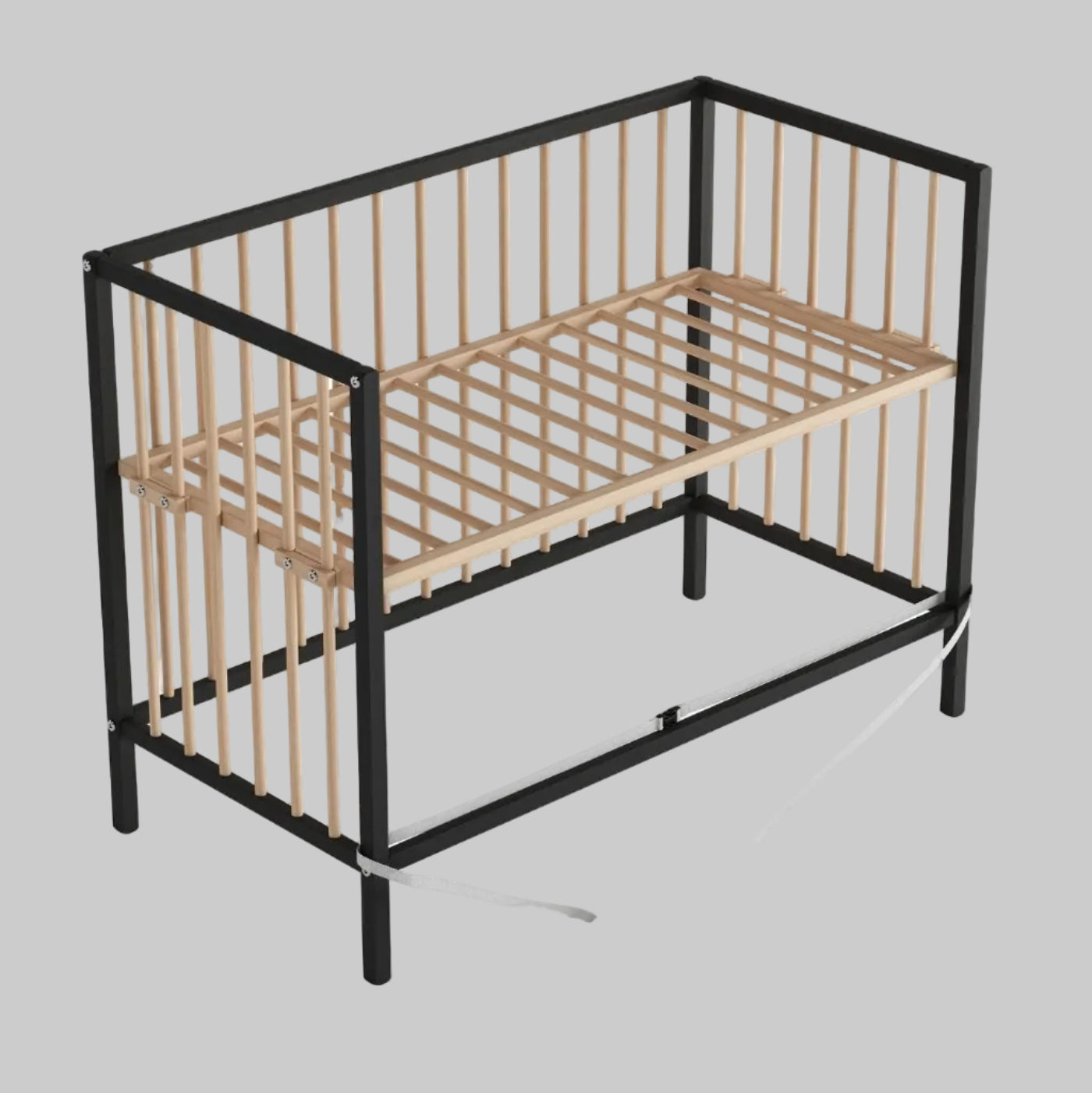 Saemann Beistellbett Schwarz / Natur