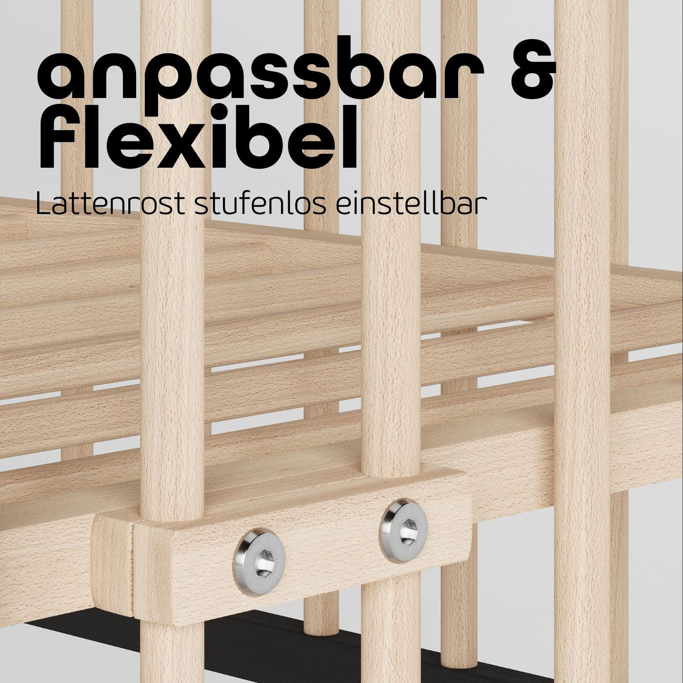 Saemann Beistllbett Schwarz / Natur