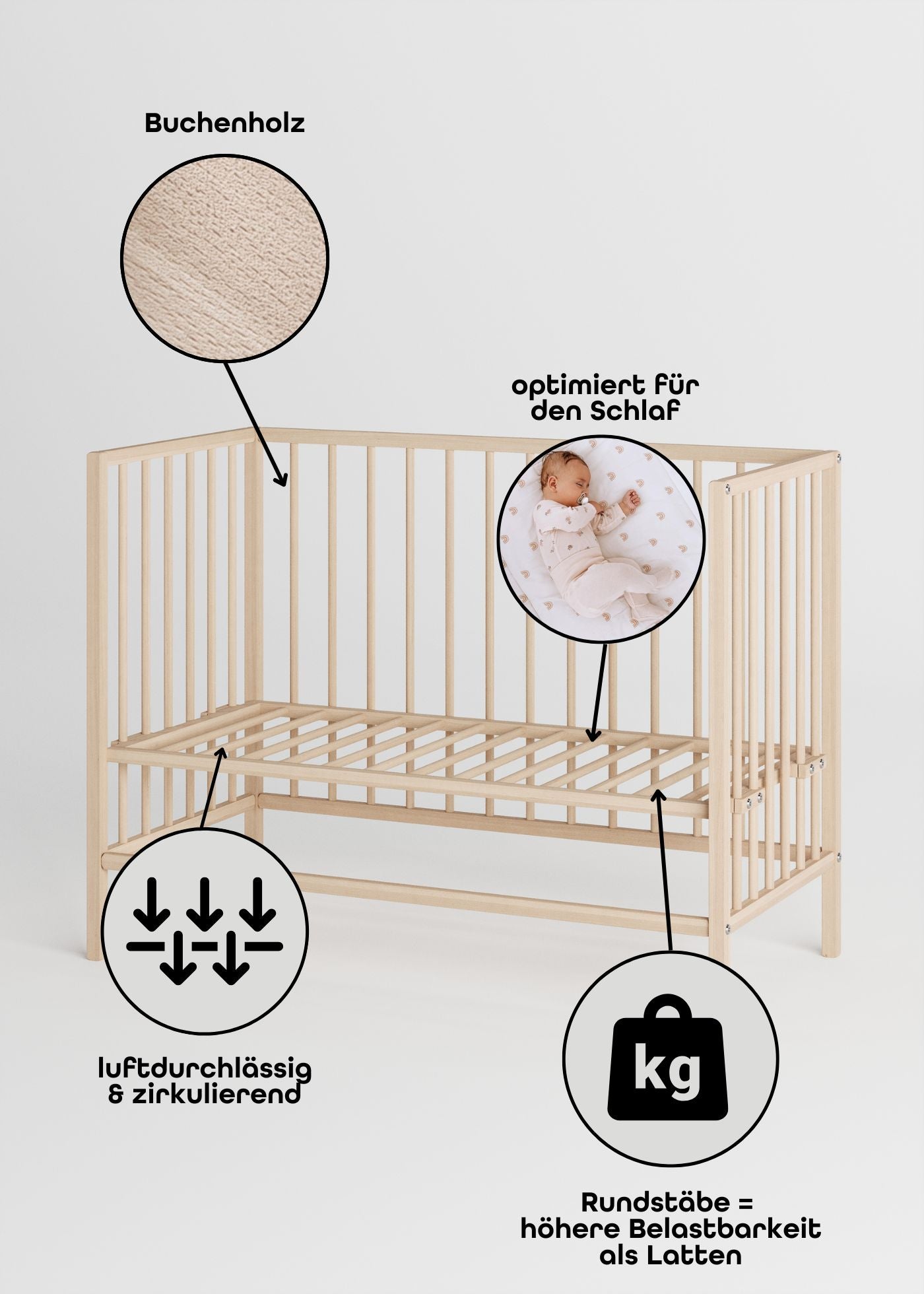 Saemann Beistellbett Nature