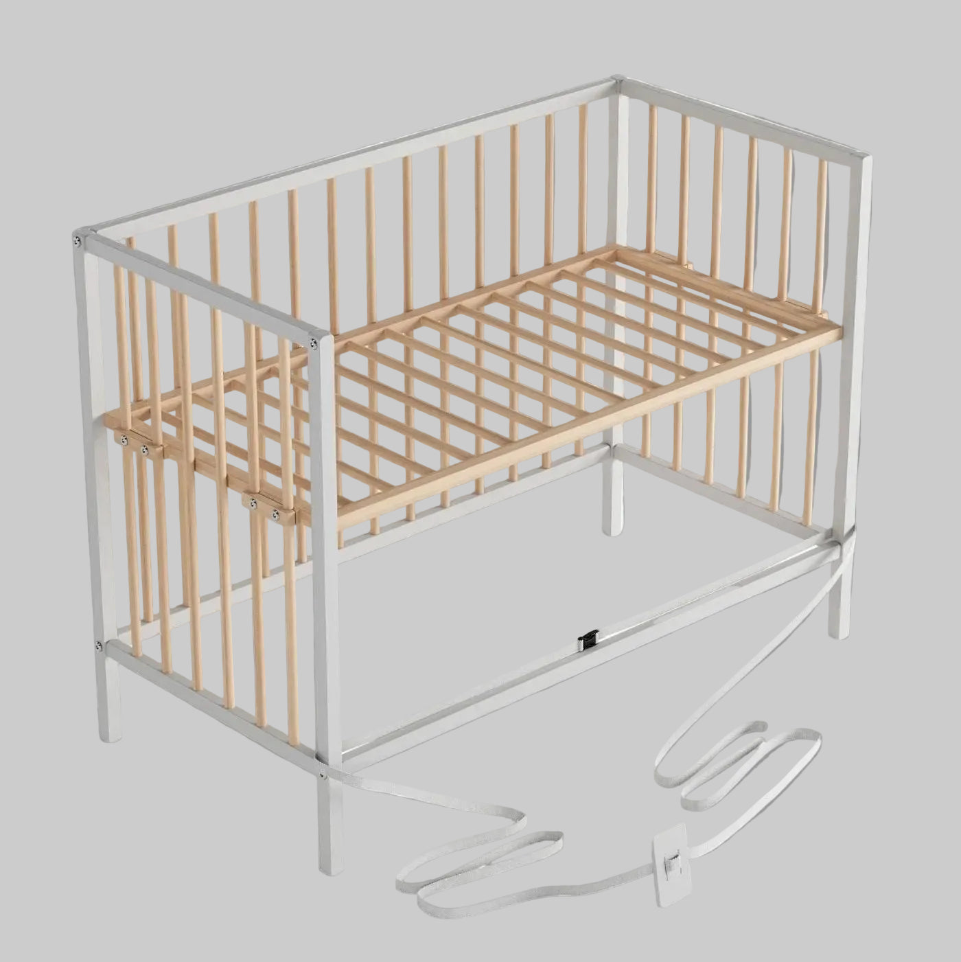 Saemann Beistellbett Weiss / Natur