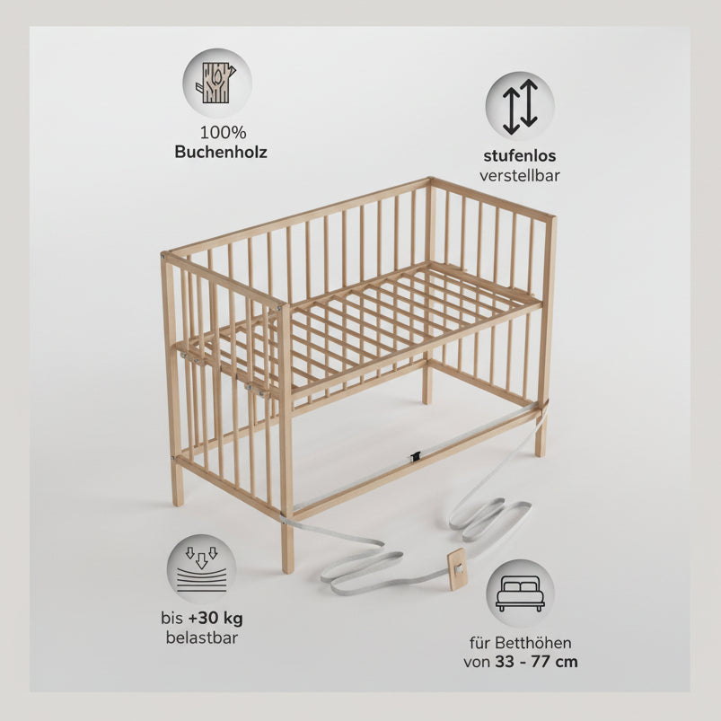 Saemann Beistellbett natur