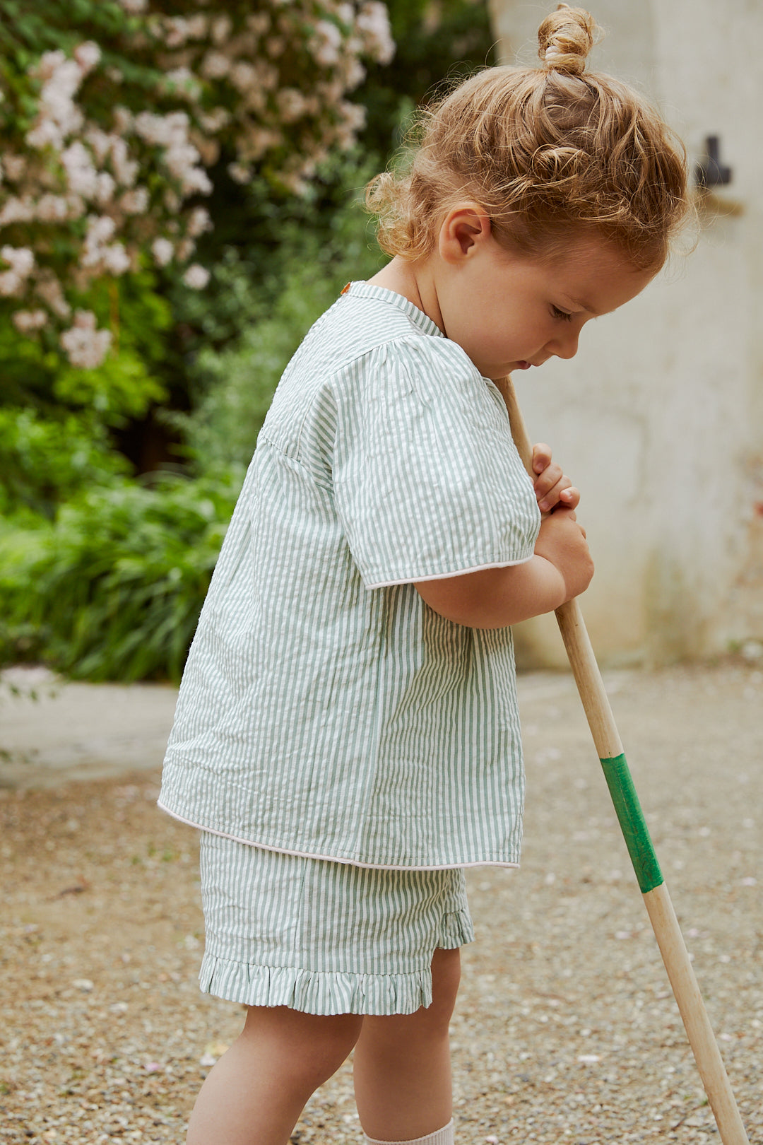 Seersucker Blouse mit Streifen
