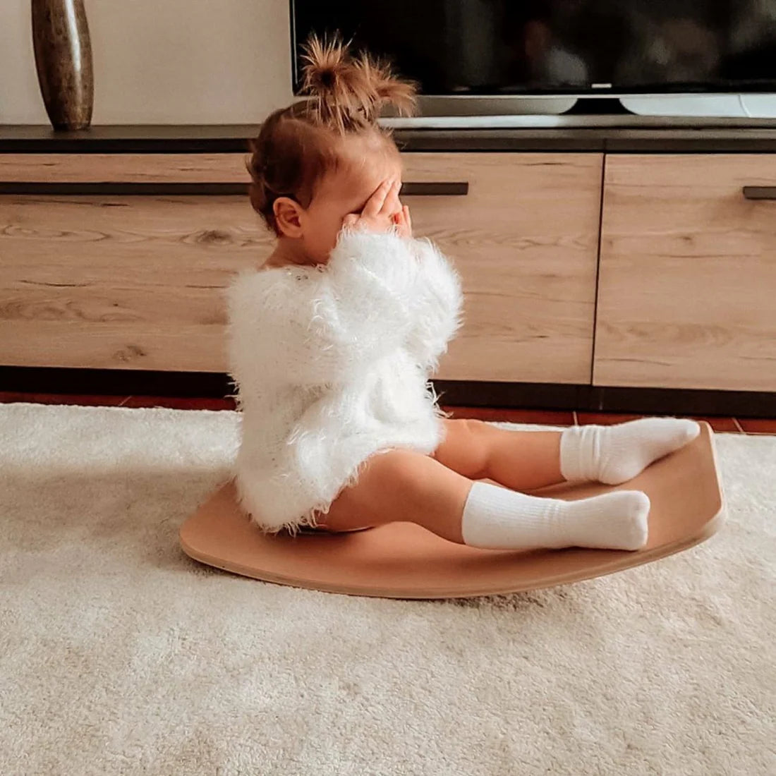 Perfect Arc Balance Board – Montessori Wooden Balance Board with Felt Base