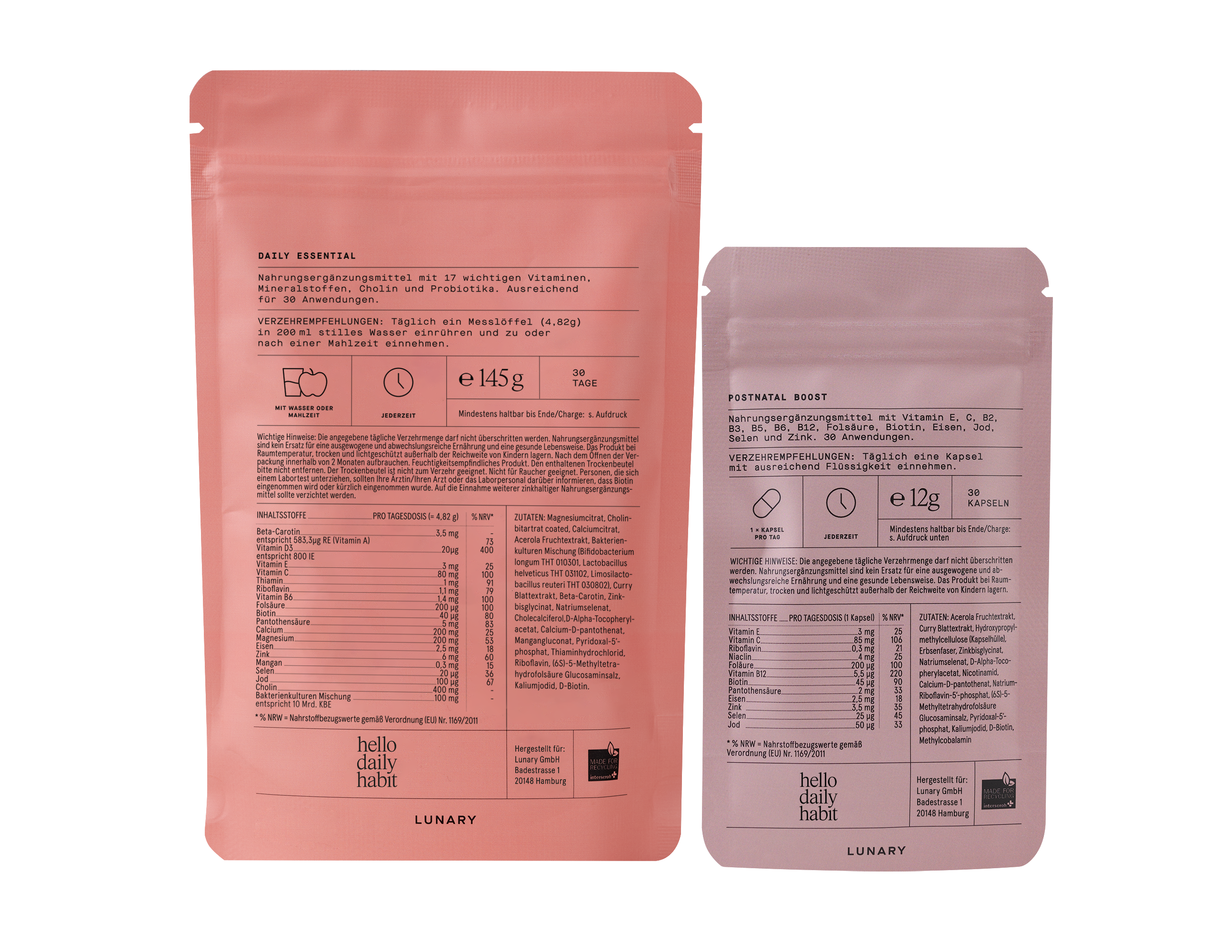 LUNARY Daily Essential + Postnatal BOOST