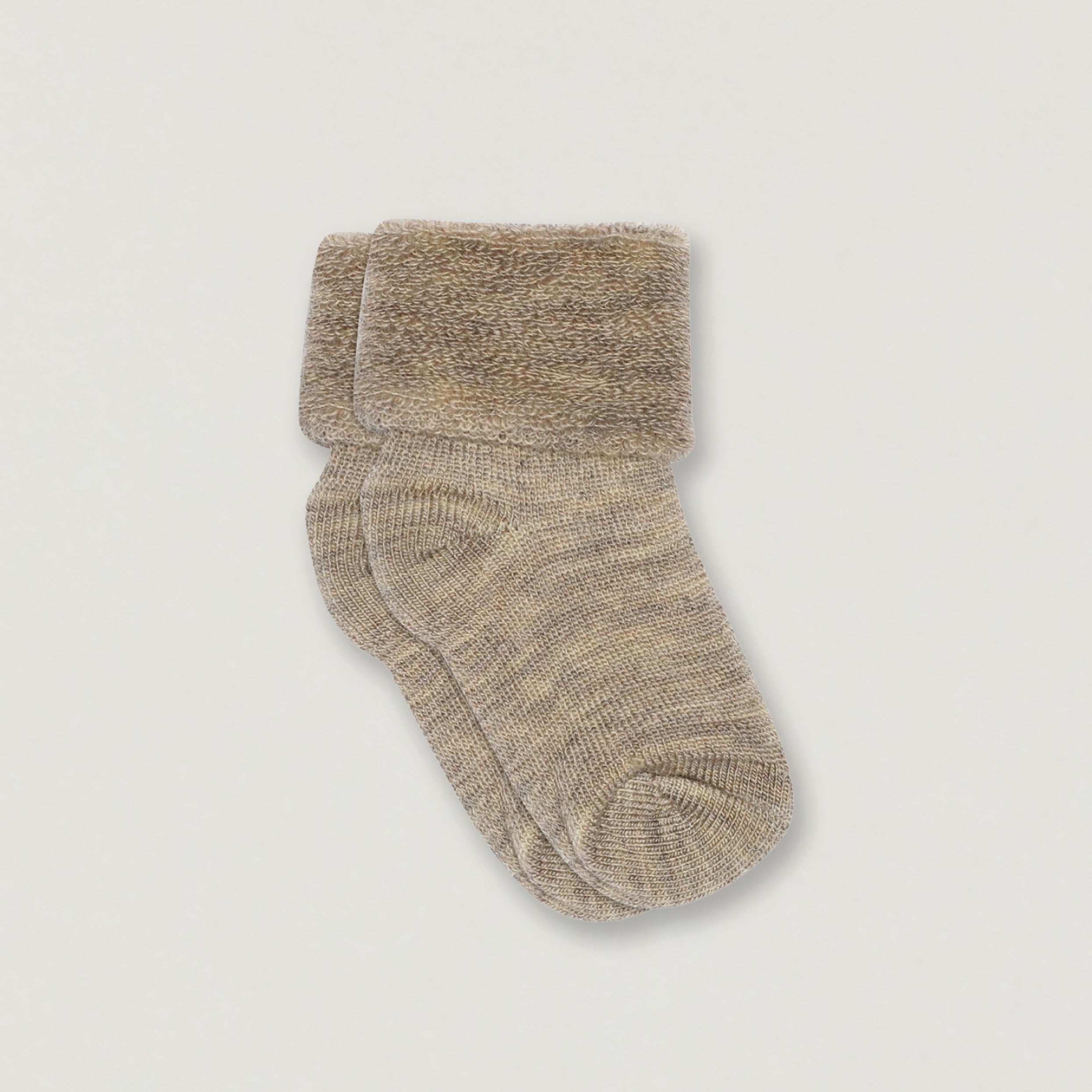 gefütterte Socken aus Wolle von mp Denmark in sand