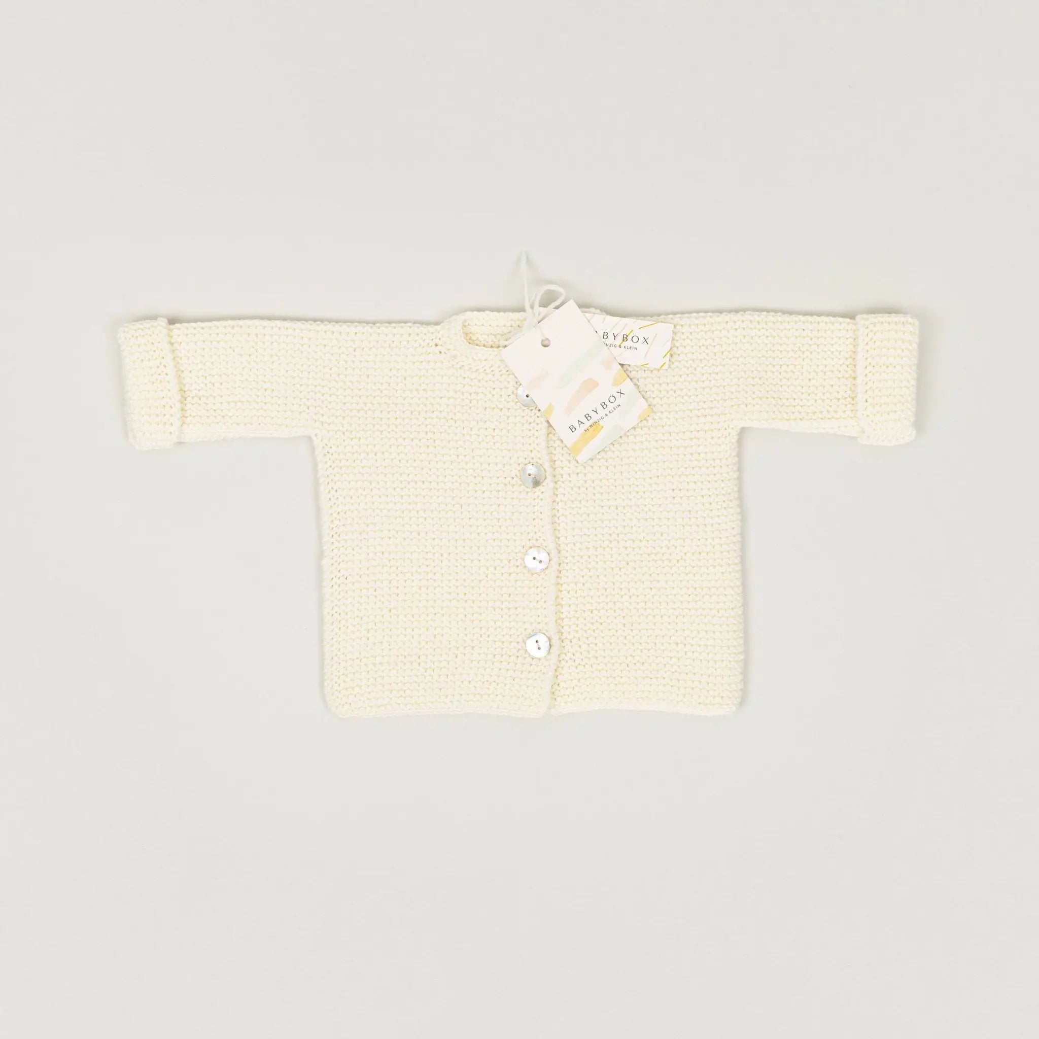 Babybox and Family BabyBox Collection Handmade Strickjacke aus Wolle 0-6m creme-bbh #farbe_0-6m