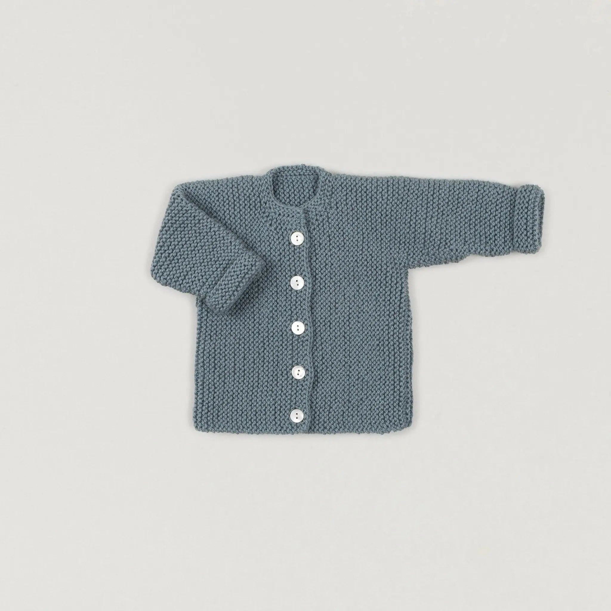 Babybox and Family BabyBox Collection Handmade Strickjacke aus Wolle & Alpaka 6-12 grau-gruen-bb #farbe_6-12
