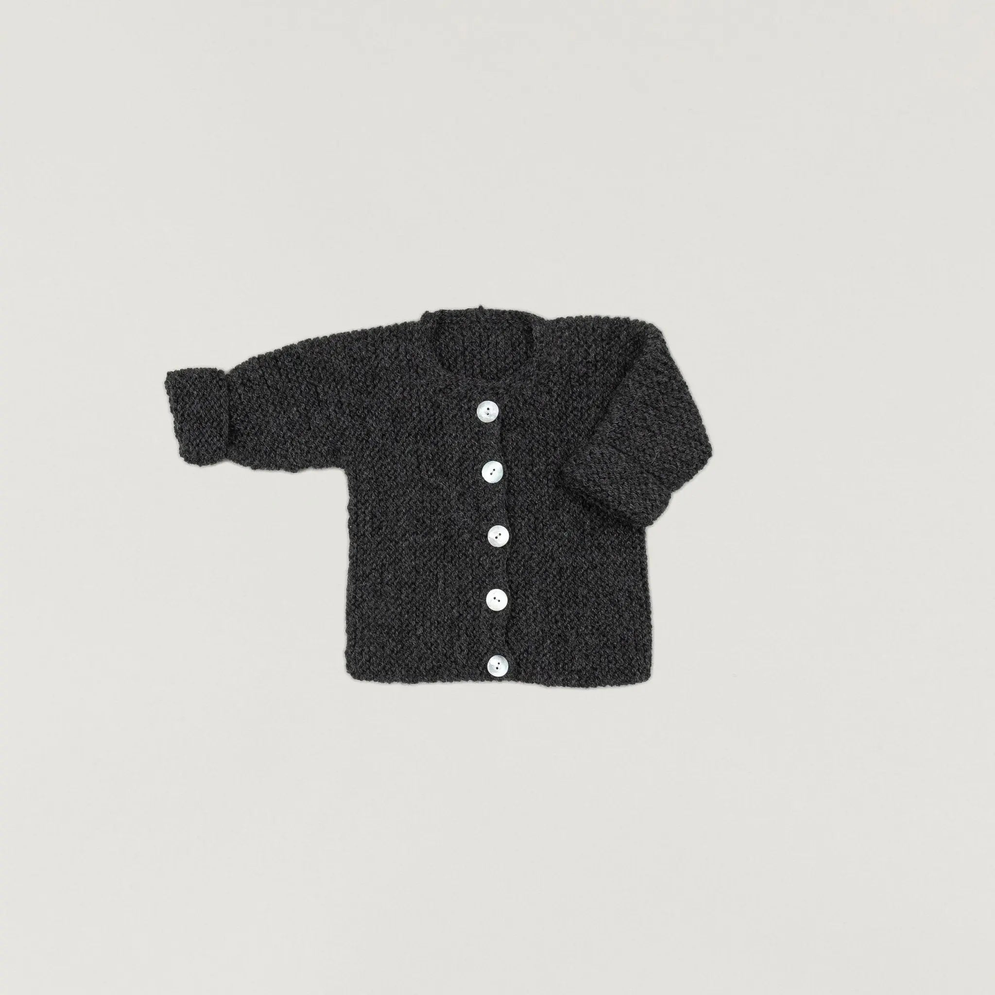 Babybox and Family BabyBox Collection Handmade Strickjacke aus Wolle & Alpaka 6-12m anthrazit-bb #farbe_6-12m