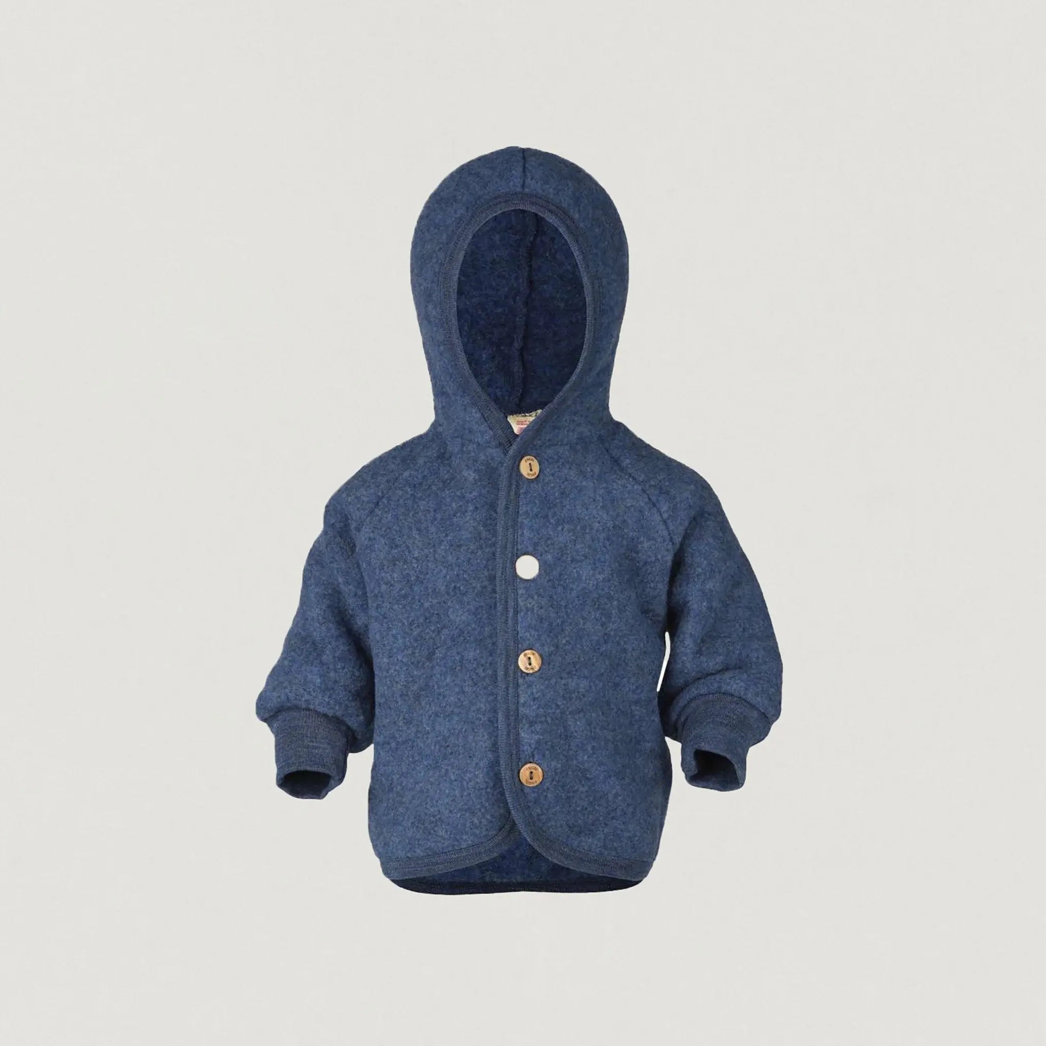#HIDDEN Babybox and Family Engel Kapuzenjacke aus Wollfleece denim-e 62/68 #farbe_denim-e
