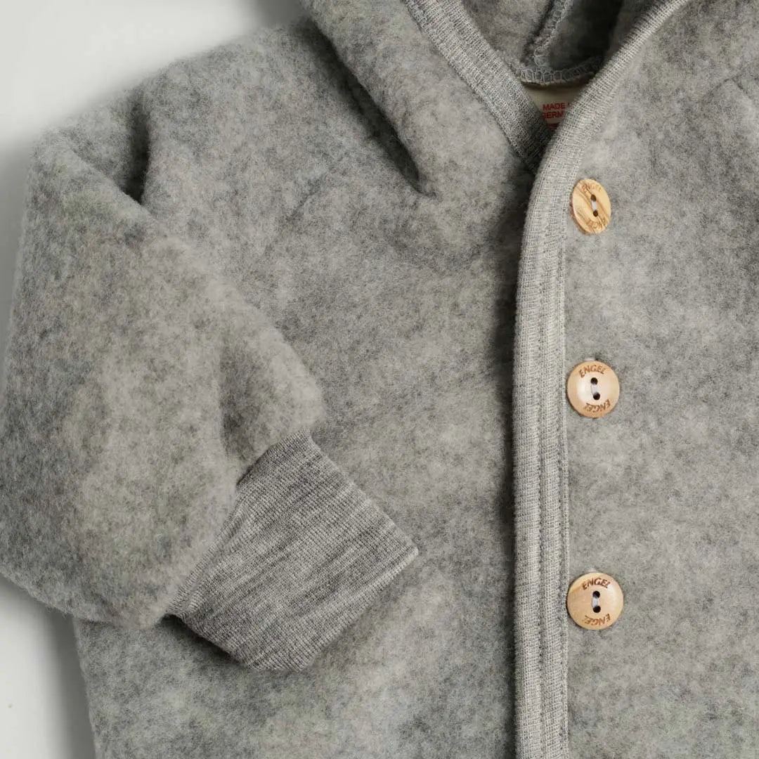 Babybox and Family Engel Kapuzenjacke aus Wollfleece hellgrau 62/68 #farbe_hellgrau