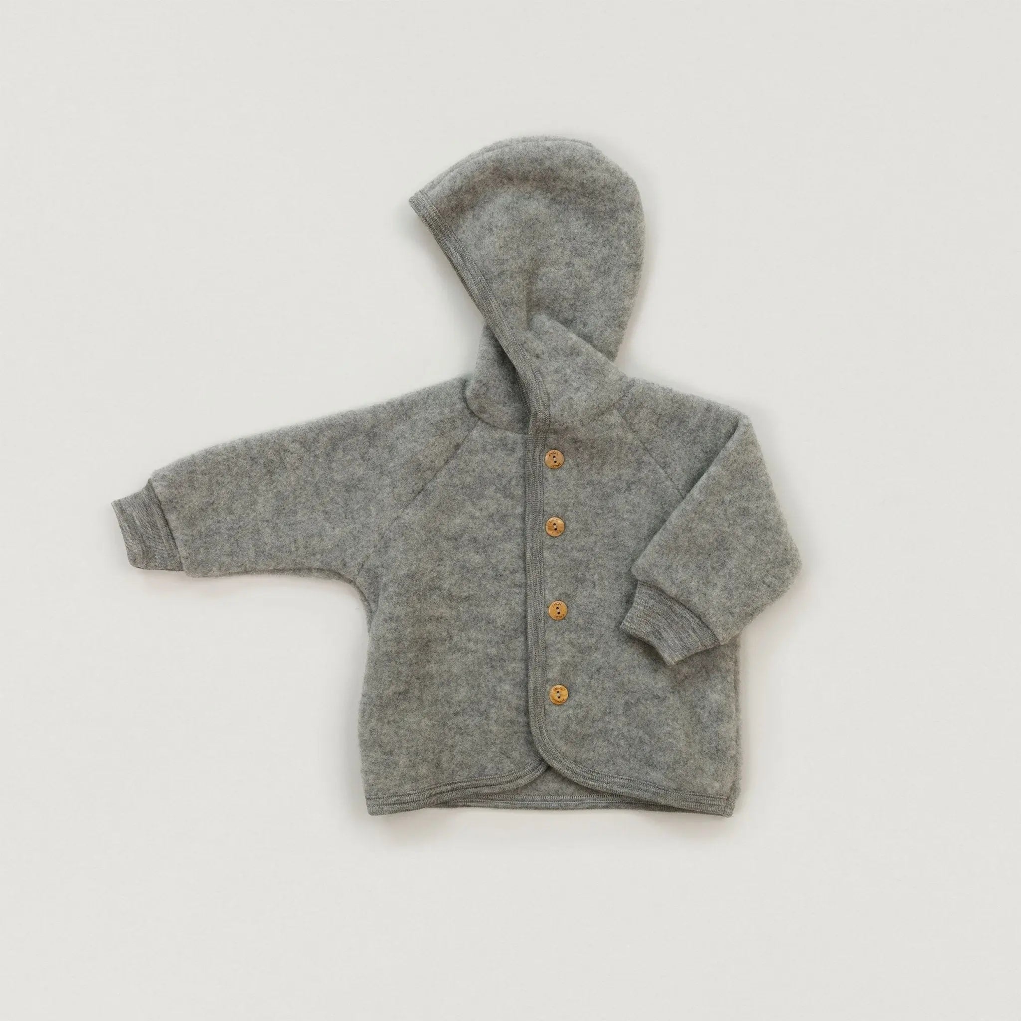 Babybox and Family Engel Kapuzenjacke aus Wollfleece hellgrau 62/68 #farbe_hellgrau