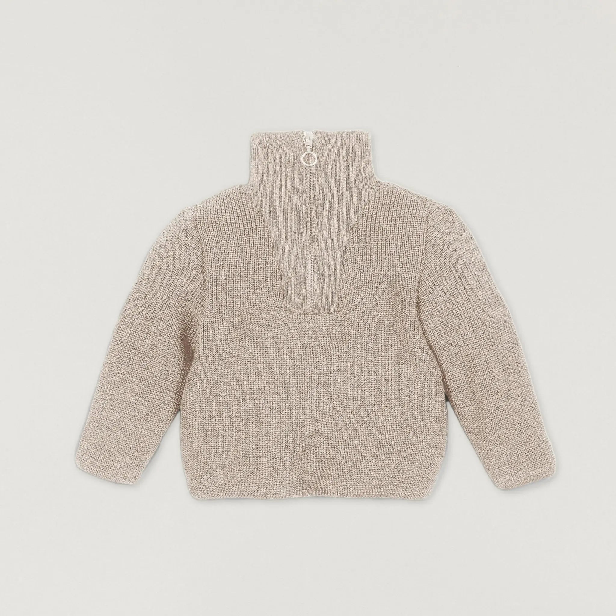 Babybox and Family Halfen Pullover mit Reißverschluss aus Wolle beige 86/92 #farbe_beige