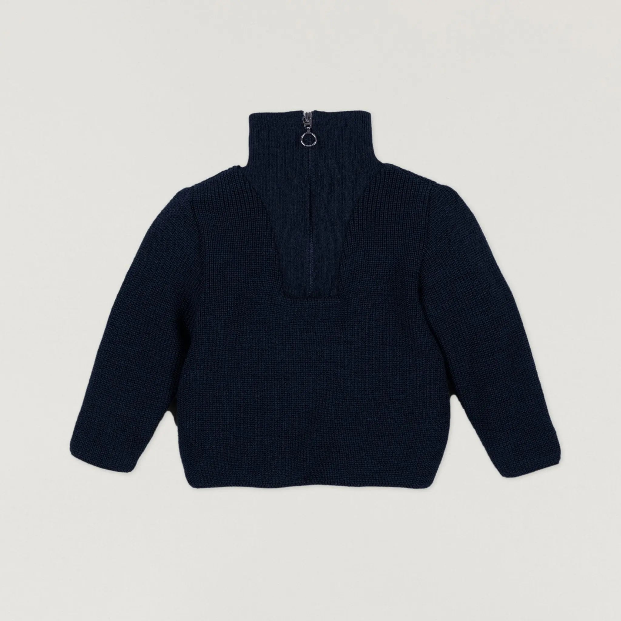 Babybox and Family Halfen Pullover mit Reißverschluss aus Wolle marine 86/92 #farbe_marine