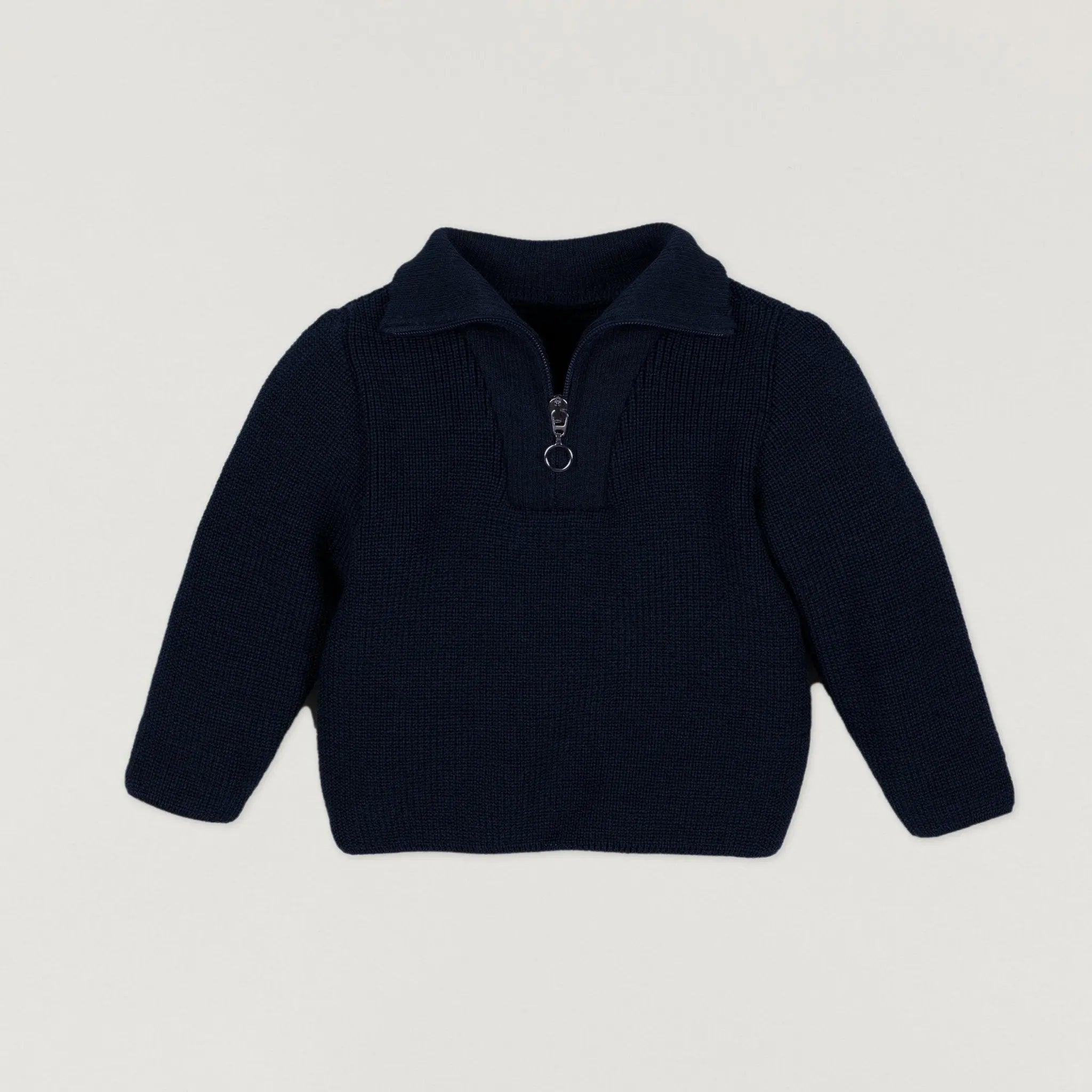 Babybox and Family Halfen Pullover mit Reißverschluss aus Wolle marine 86/92 #farbe_marine