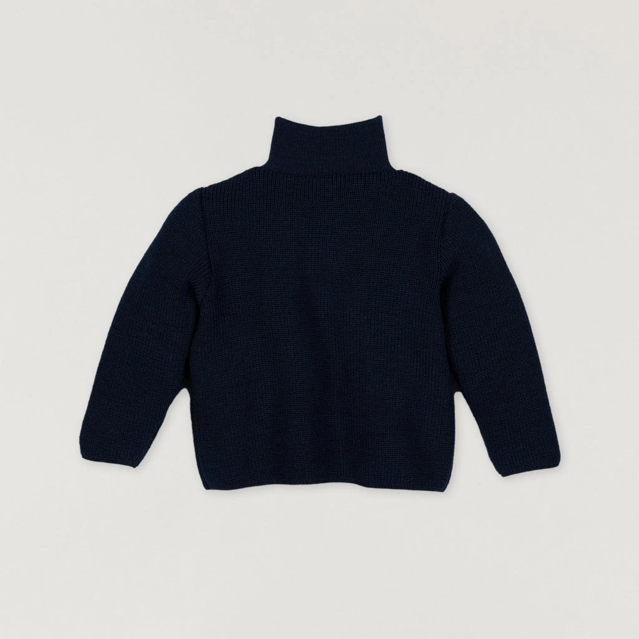 Babybox and Family Halfen Pullover mit Reißverschluss aus Wolle marine 86/92 #farbe_marine