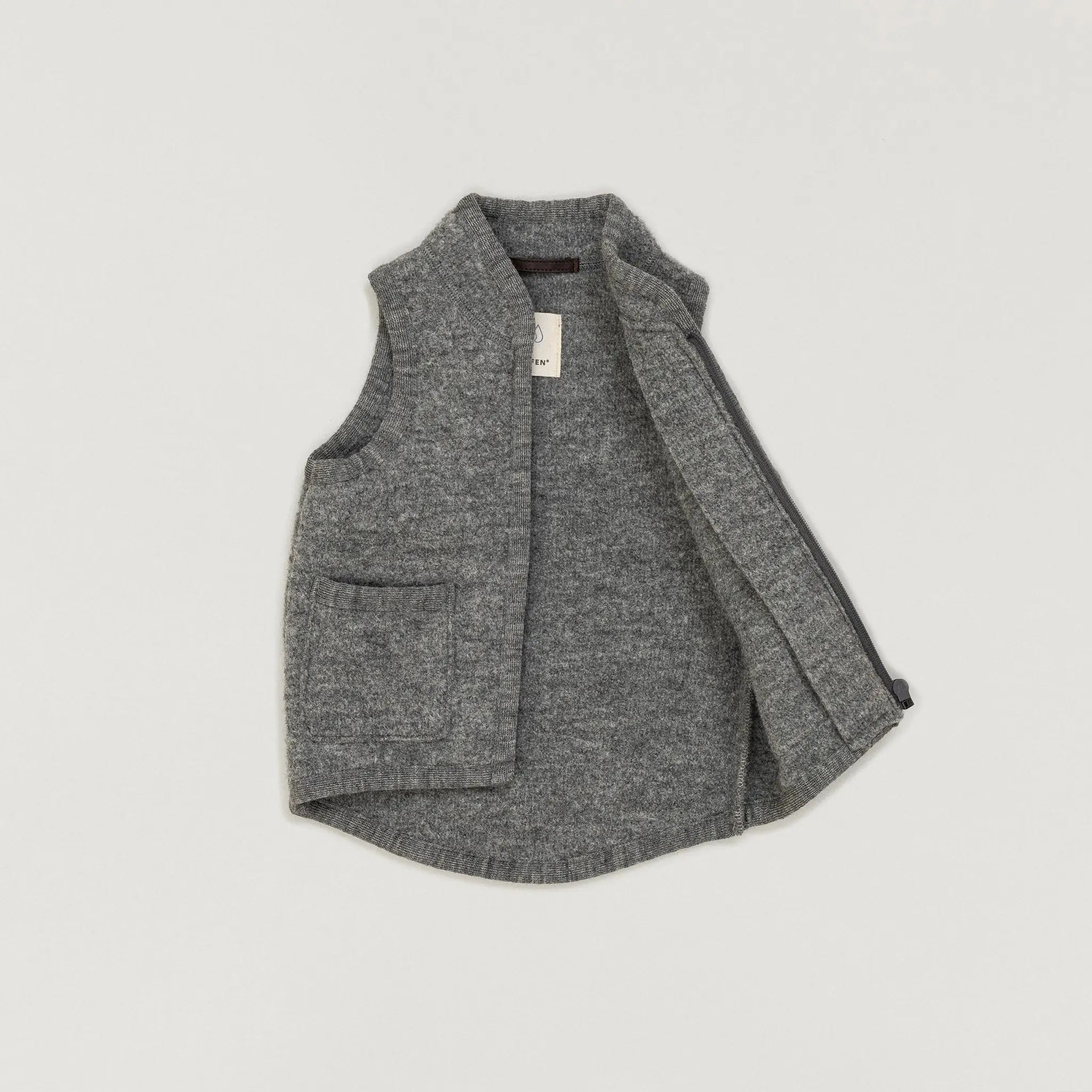 Babybox and Family Halfen Weste aus Wollwalk marrone-h 86/92 #farbe_marrone-h