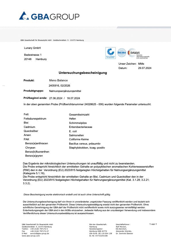 MENO BALANCE – Mikronährstoff-Komplex für die Wechseljahre