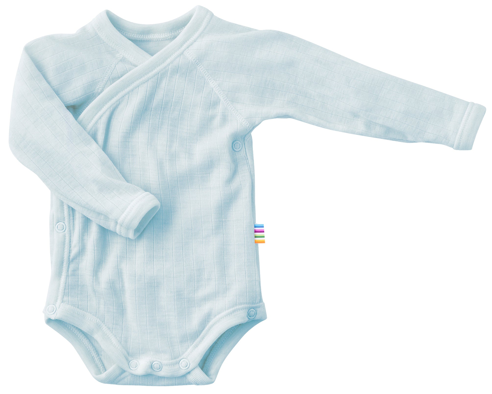Wickelbody aus Wolle (Merino) – hellblau