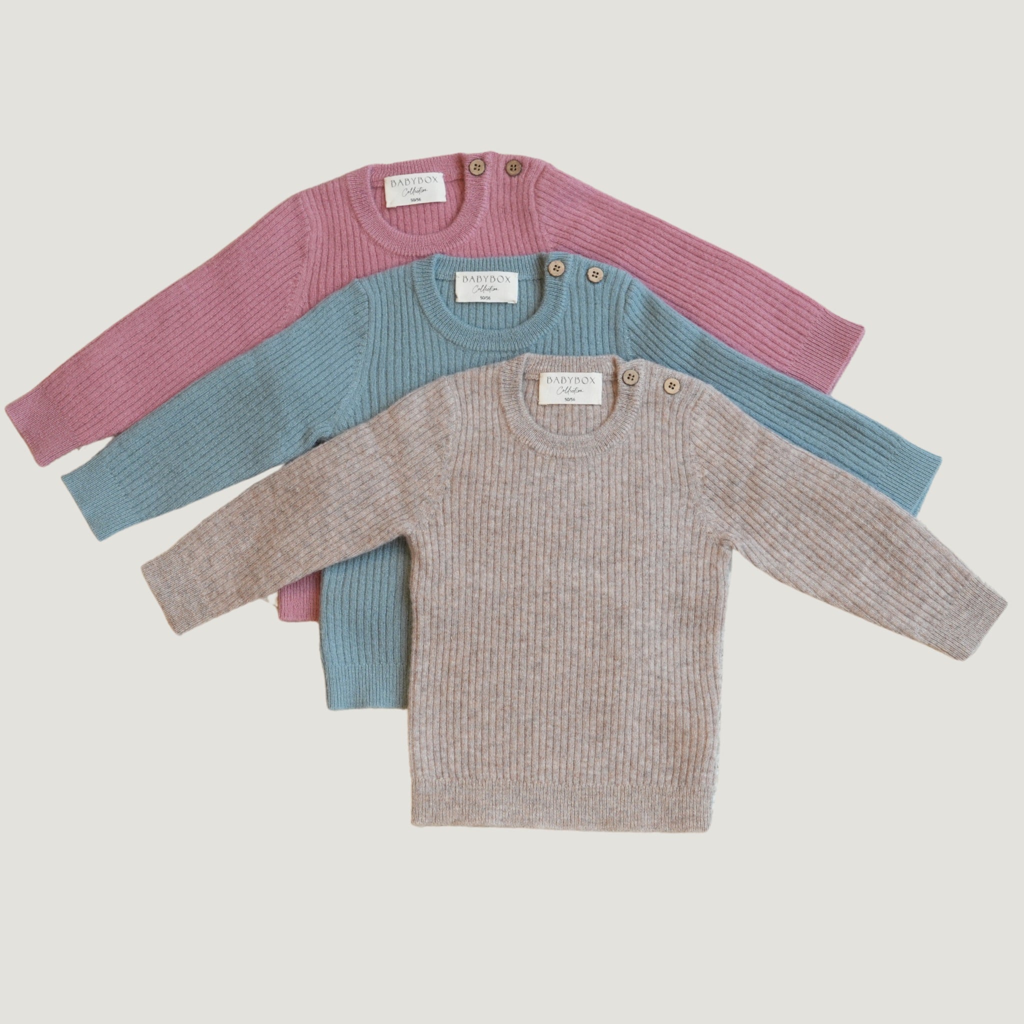 Baby Pullover aus Wolle - Rippstrick