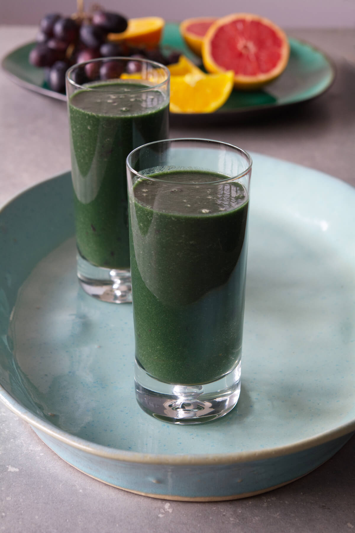 Foto mit einem Spirulina-Citrus Smoothie