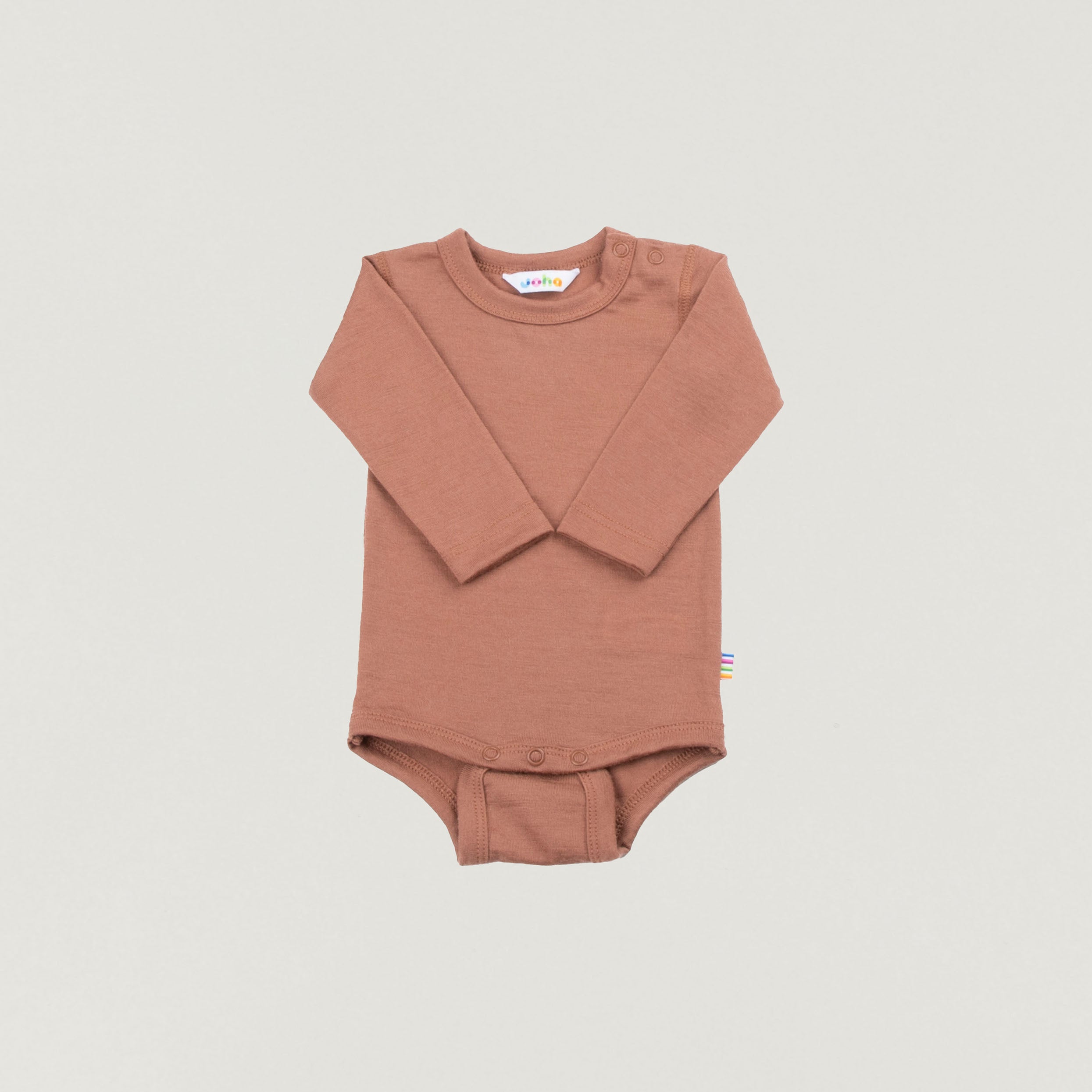 Smooth long-sleeved wool bodysuit by Joha